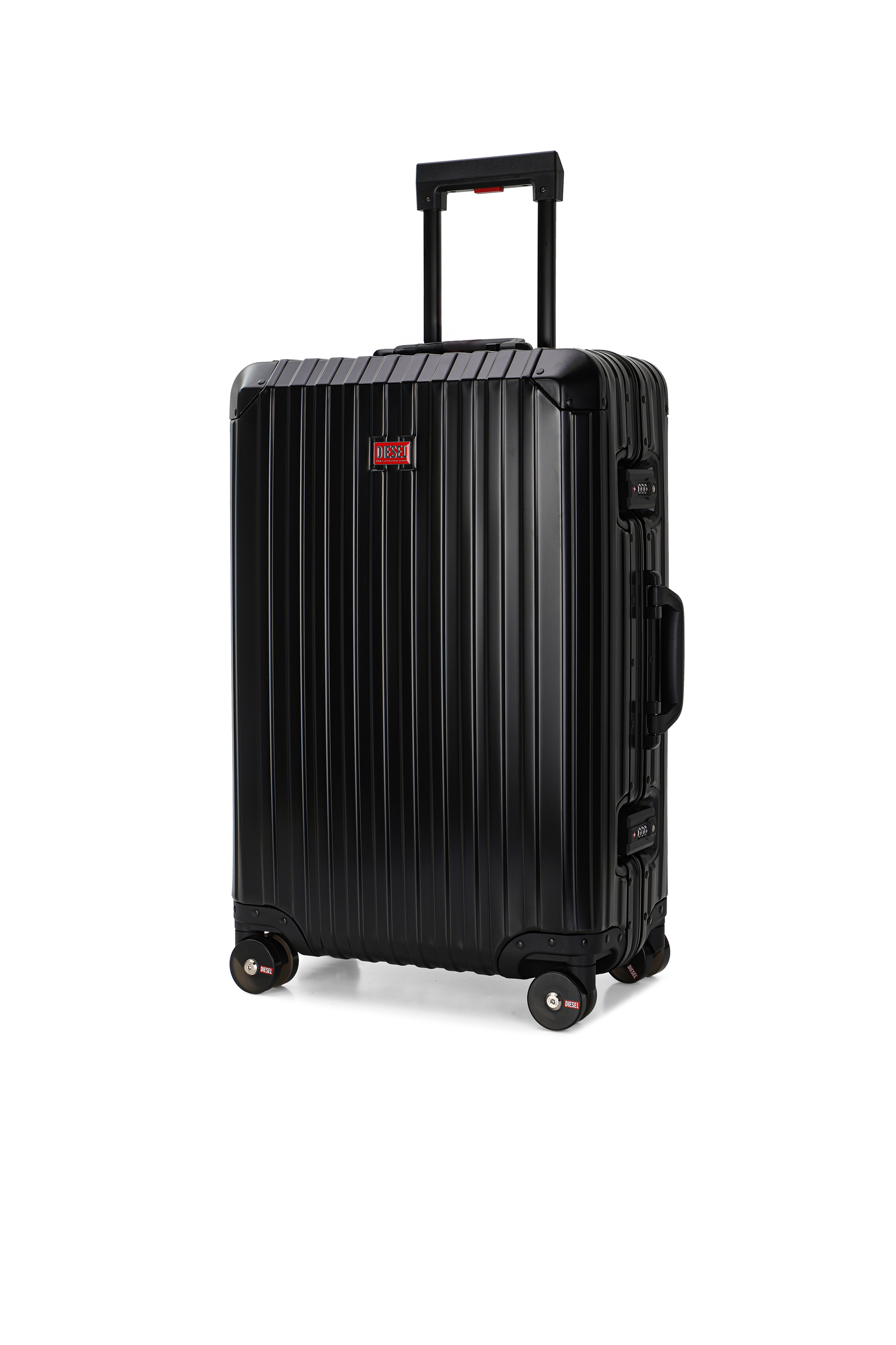 Diesel - DIESEL ALUMINUM TROLLEY- DSL002, Unisex Koffer aus Aluminium Gr&ouml;&szlig;e M in Schwarz - 5