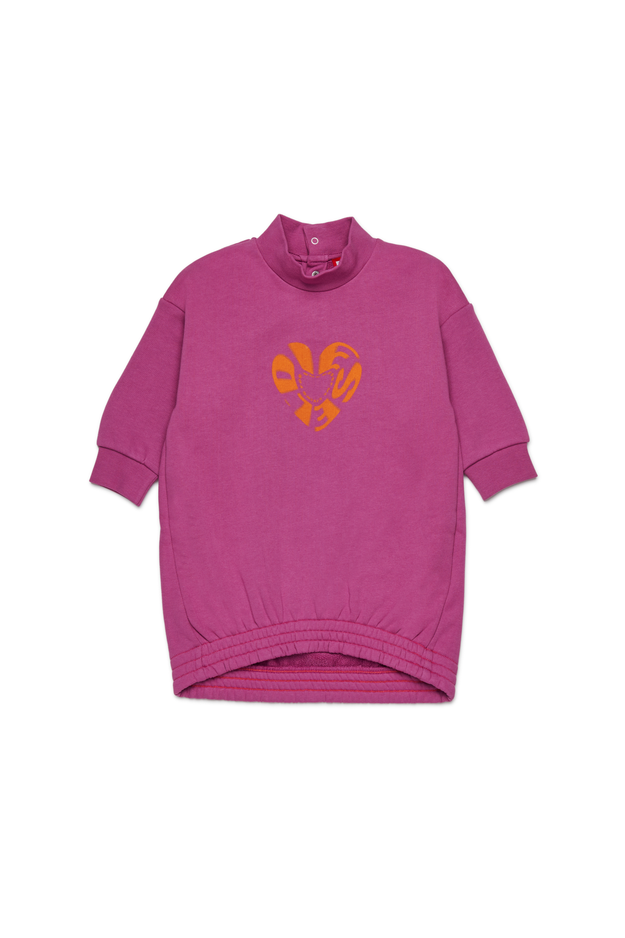 Diesel - DELDIB, Damen Kleid aus Baumwolle mit Herzaufdruck in Violett - 1