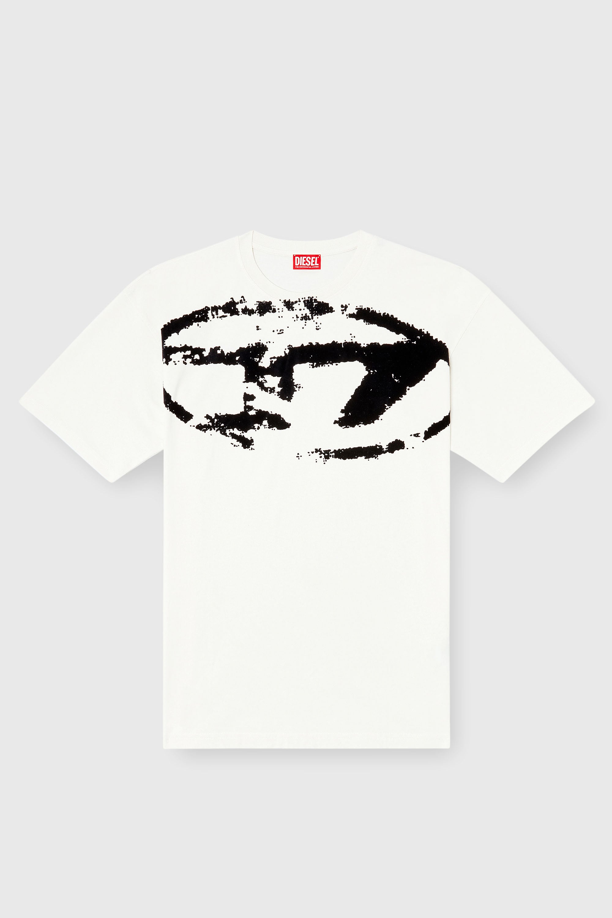 Diesel - T-BOXT-N14, Herren T-Shirt mit beflocktem Distressed-Logo in Wei&szlig; - 2