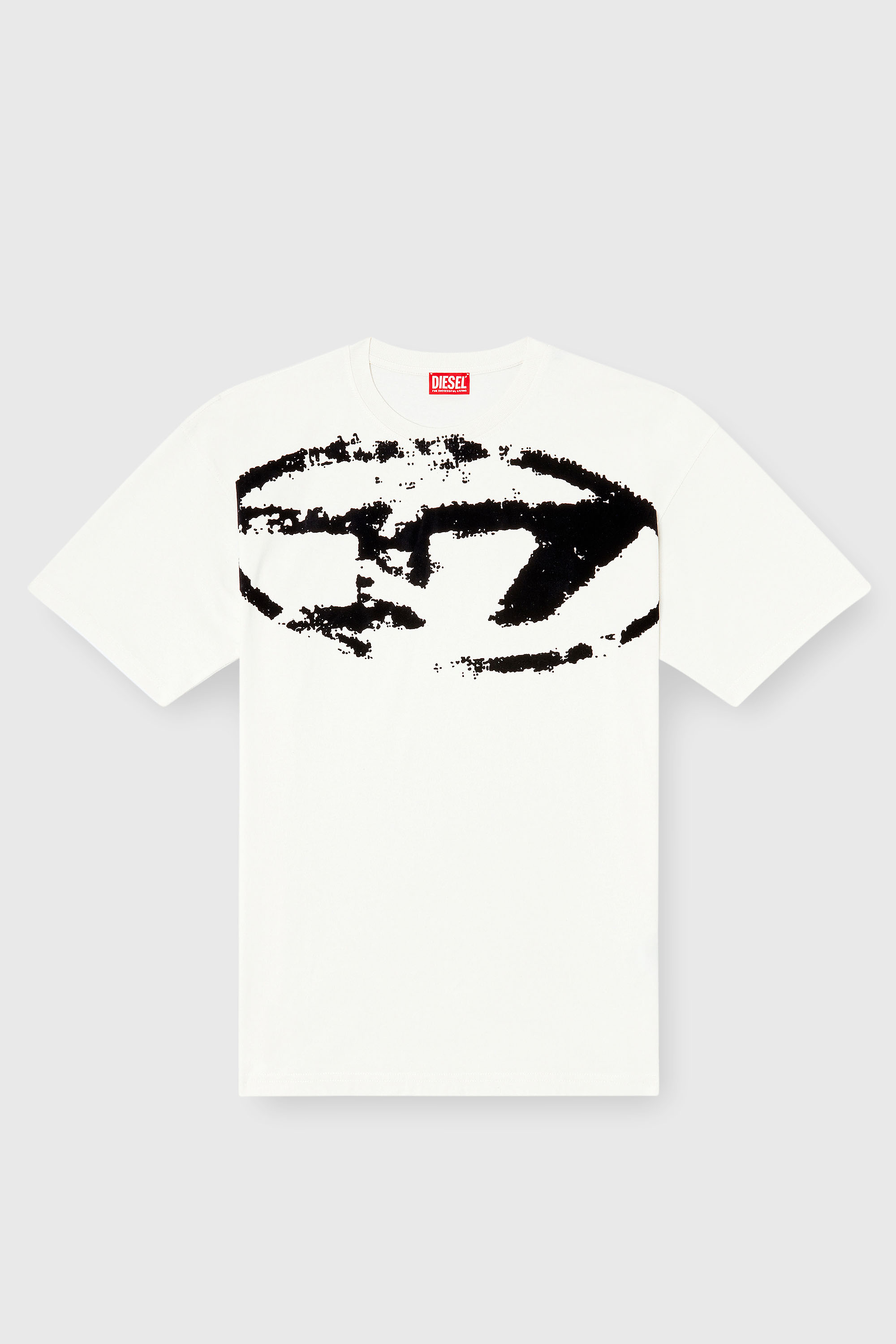 Diesel - T-BOXT-N14, Herren T-Shirt mit beflocktem Distressed-Logo in Wei&szlig; - 2
