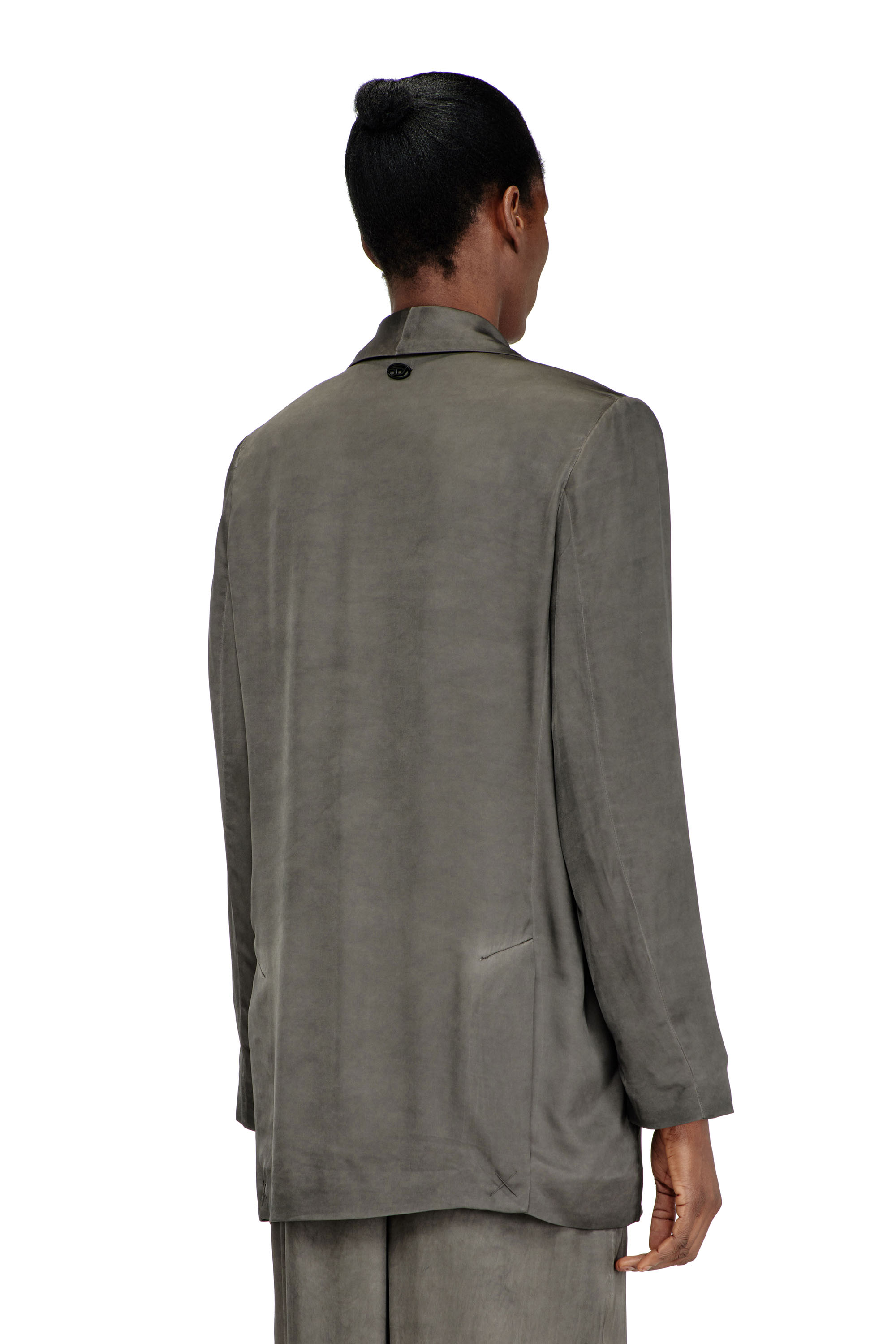 Diesel - G-AVINA-S1, Damen Blazer aus behandelter, flie&szlig;ender Viskose in Dunkelgrau - 4