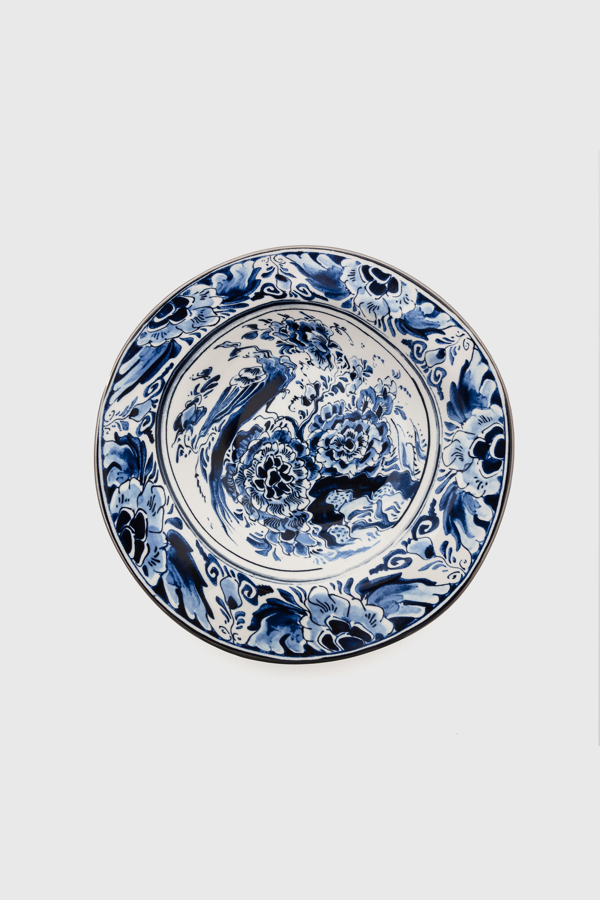 Diesel - 11222 SOUP PLATE IN PORCELAIN "CLASSIC O, Unisex Suppenteller aus Porzellan in Weiss/Blau - 2