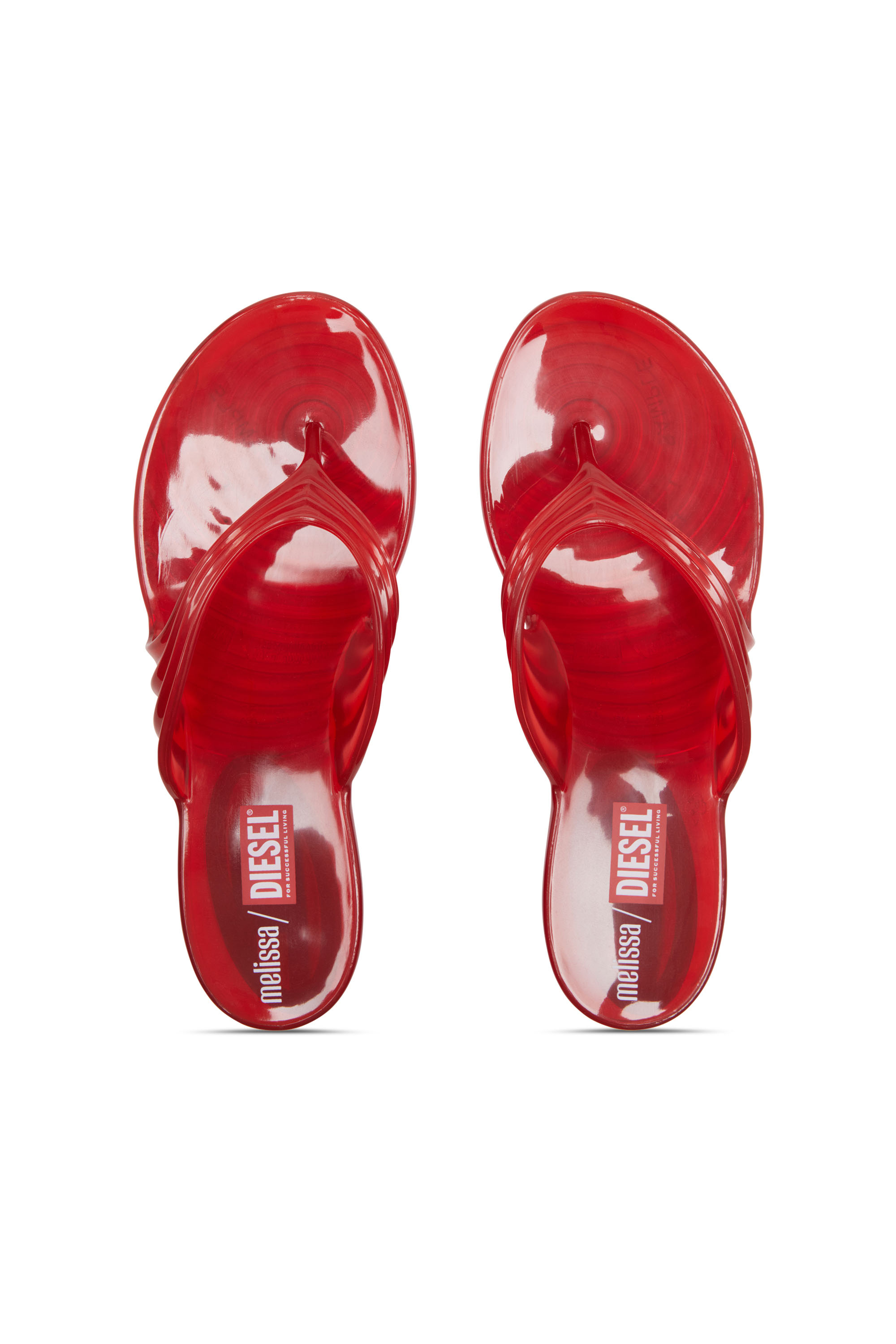 Diesel - MELISSA QUANTUM THONG, Damen K&uuml;nstlerisch gestaltete Flip-Flops aus Melflex&reg; in Rot - 4