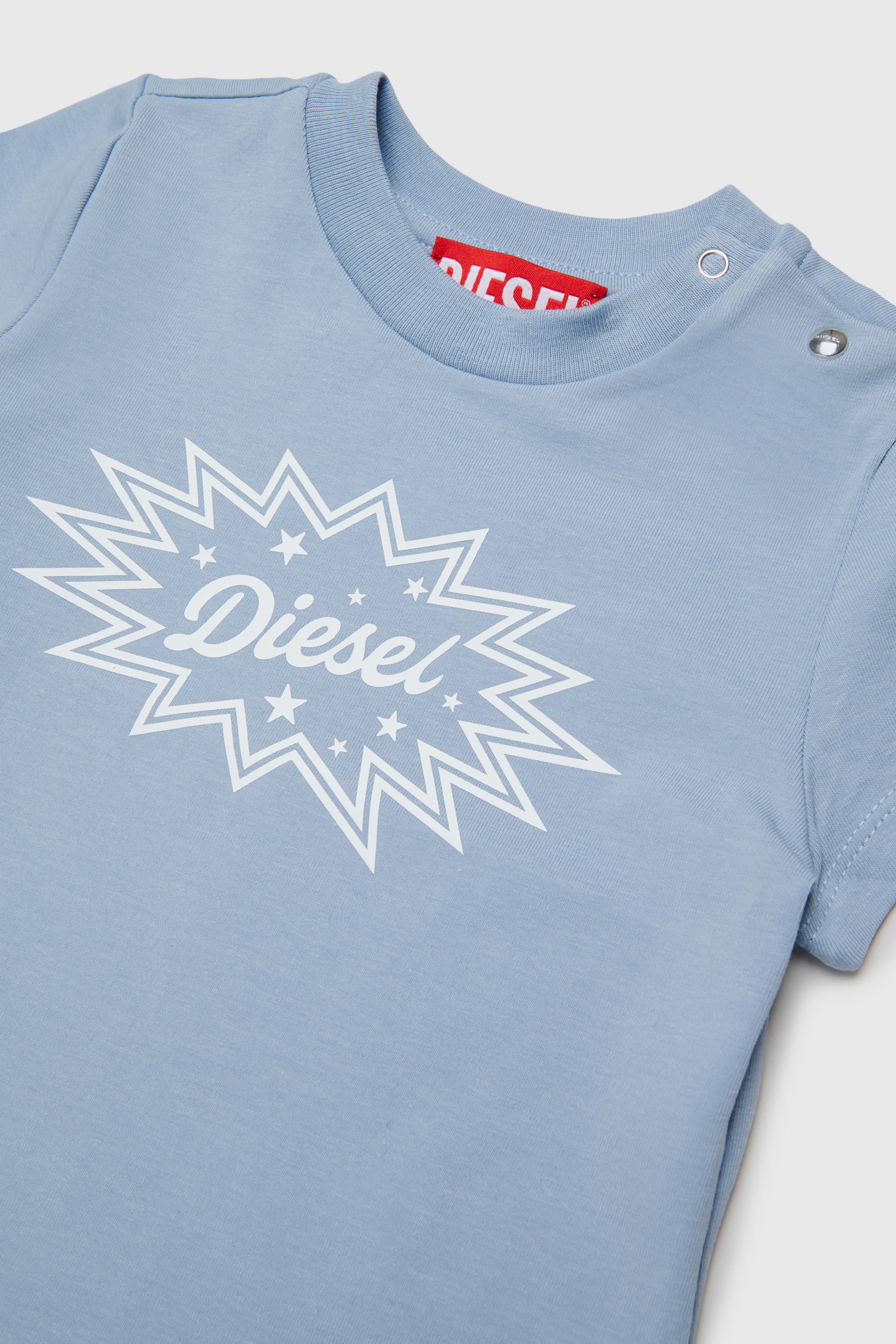 Diesel - TFUMCB, Damen Stretch-cotton T-shirt mit starburst logo print in Hellblau - 3