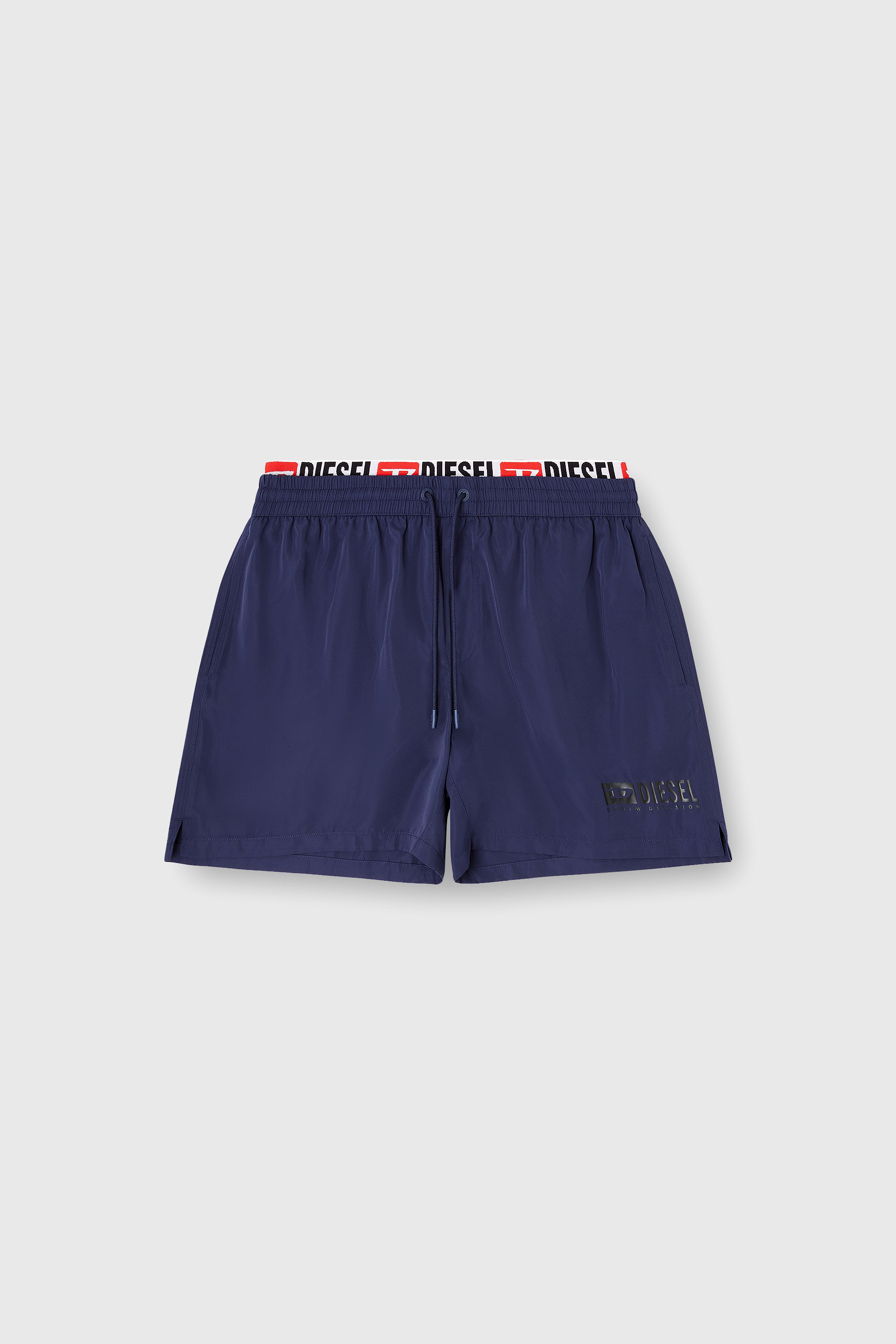 Diesel - VISPER-41-D-CORE, Herren Mittellange Badeshorts mit Logo-Print in Dunkelblau - 4