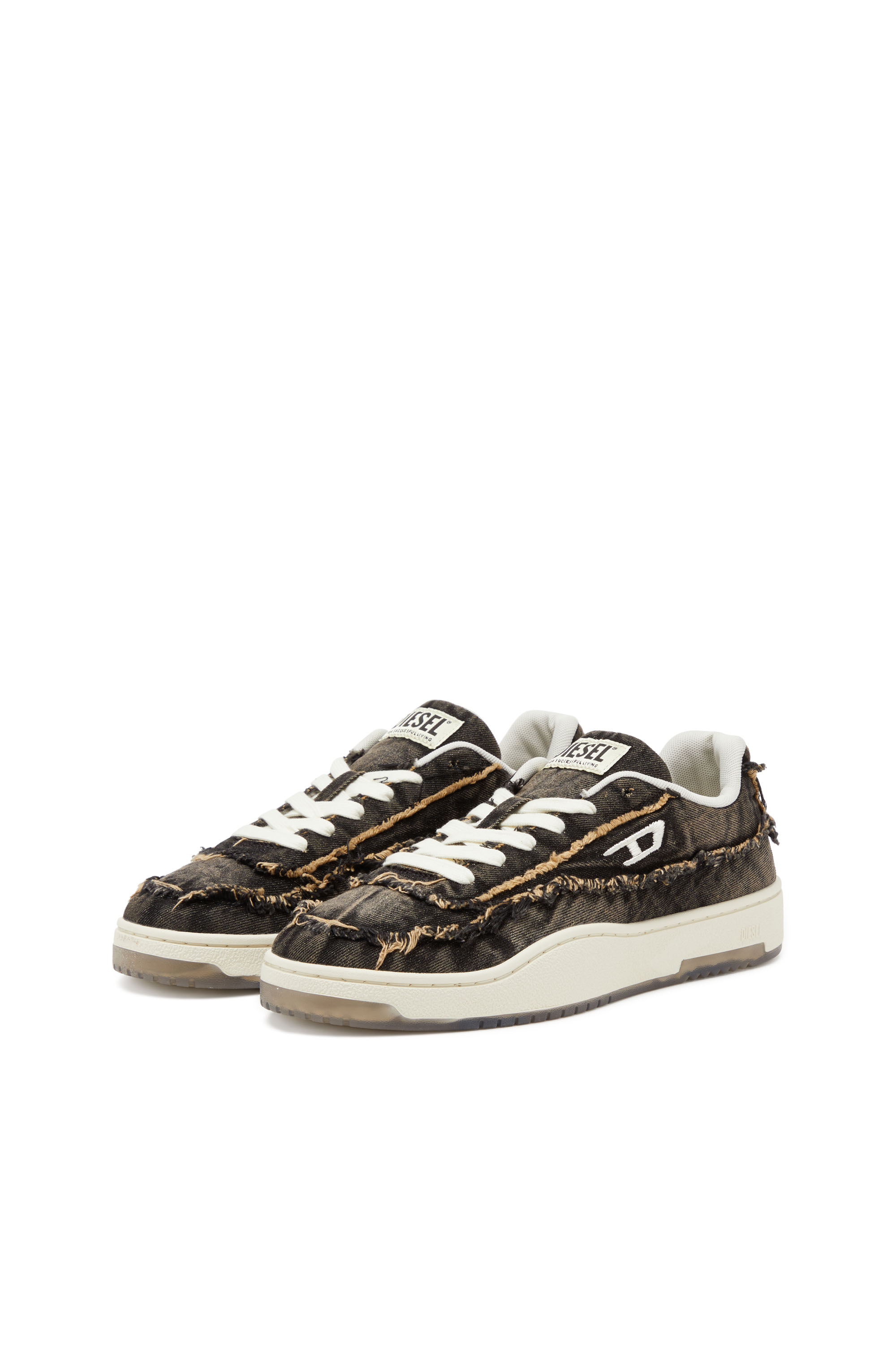 S-TRACKER-D LOW, Schwarz Diesel - S-TRACKER-D LOW, Herren S-Tracker-D-Ausgefranste Sneakers aus Denim mit transparenter Sohle in Schwarz - 9