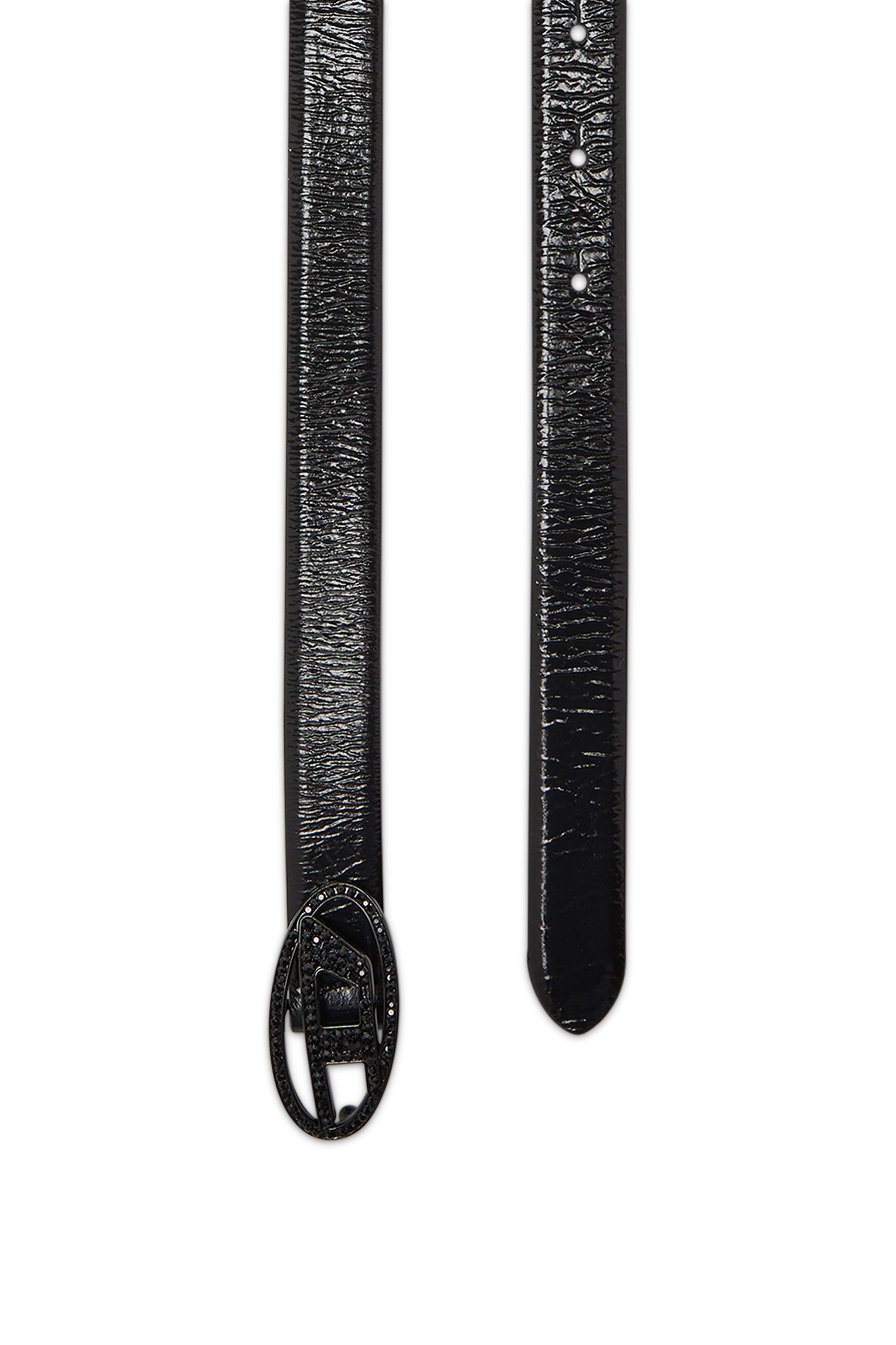 Diesel - B-1DR STRASS 20, Damen 2 cm breiter Ledergürtel mit Kristallschließe in Schwarz - 2
