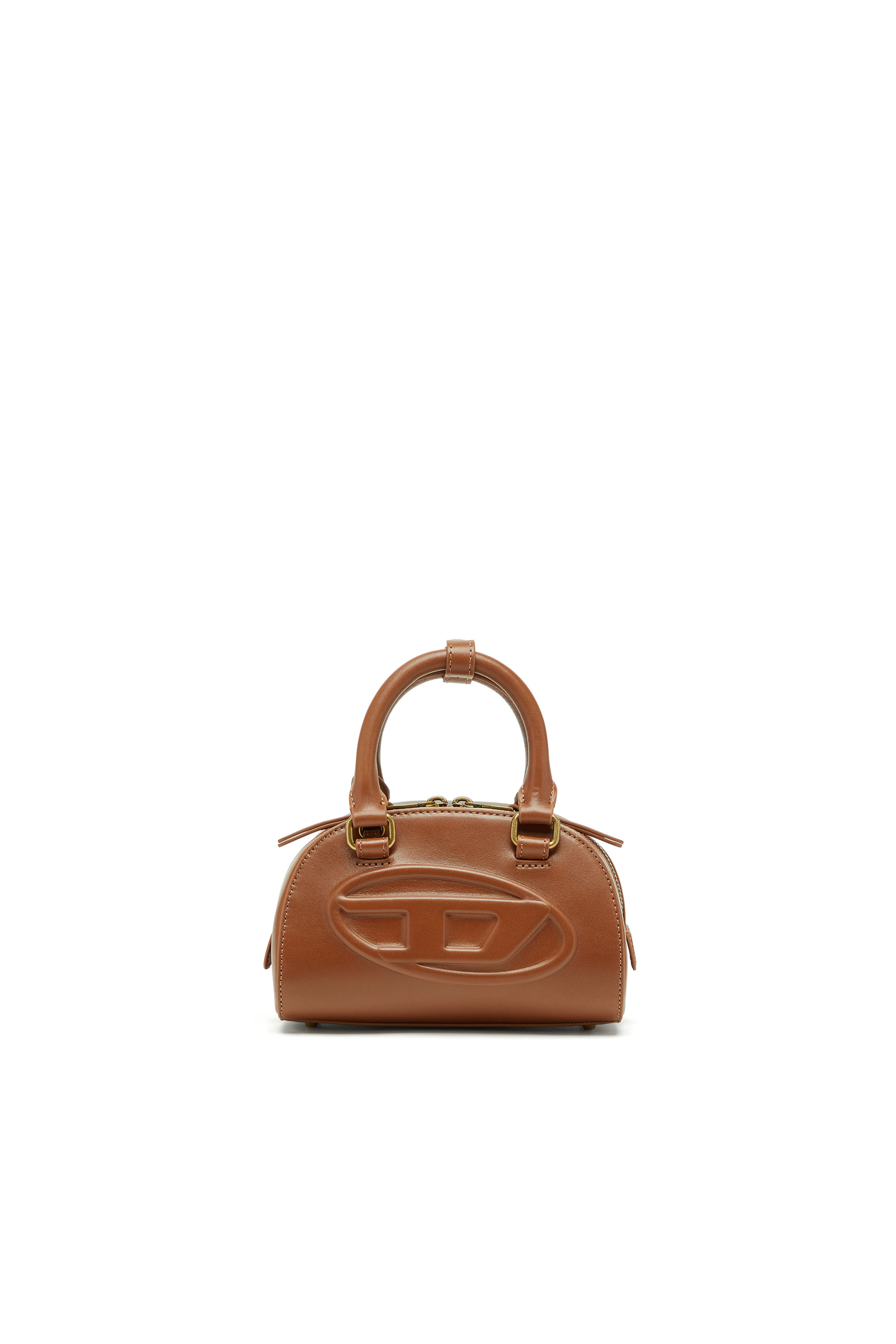 Diesel - 1DR DOME CROSSBODY, Damen 1DR Dome-Mini-Bowlingtasche aus Pull-up-Leder in Camel - 1