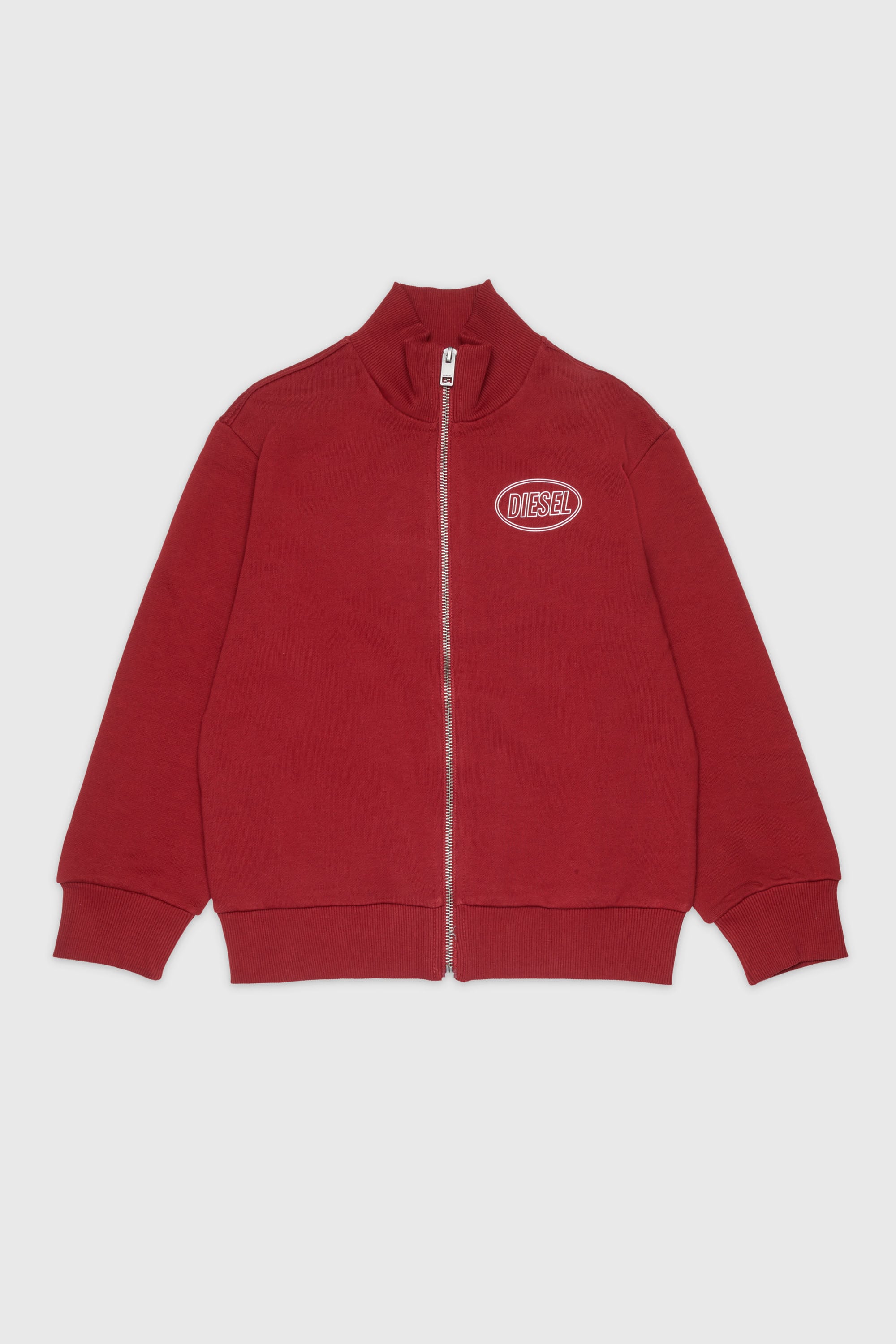 Diesel - SCIRCLEZIP OVER, Herren Baumwoll-Sweatshirt mit Logo-Print in Rot - 1