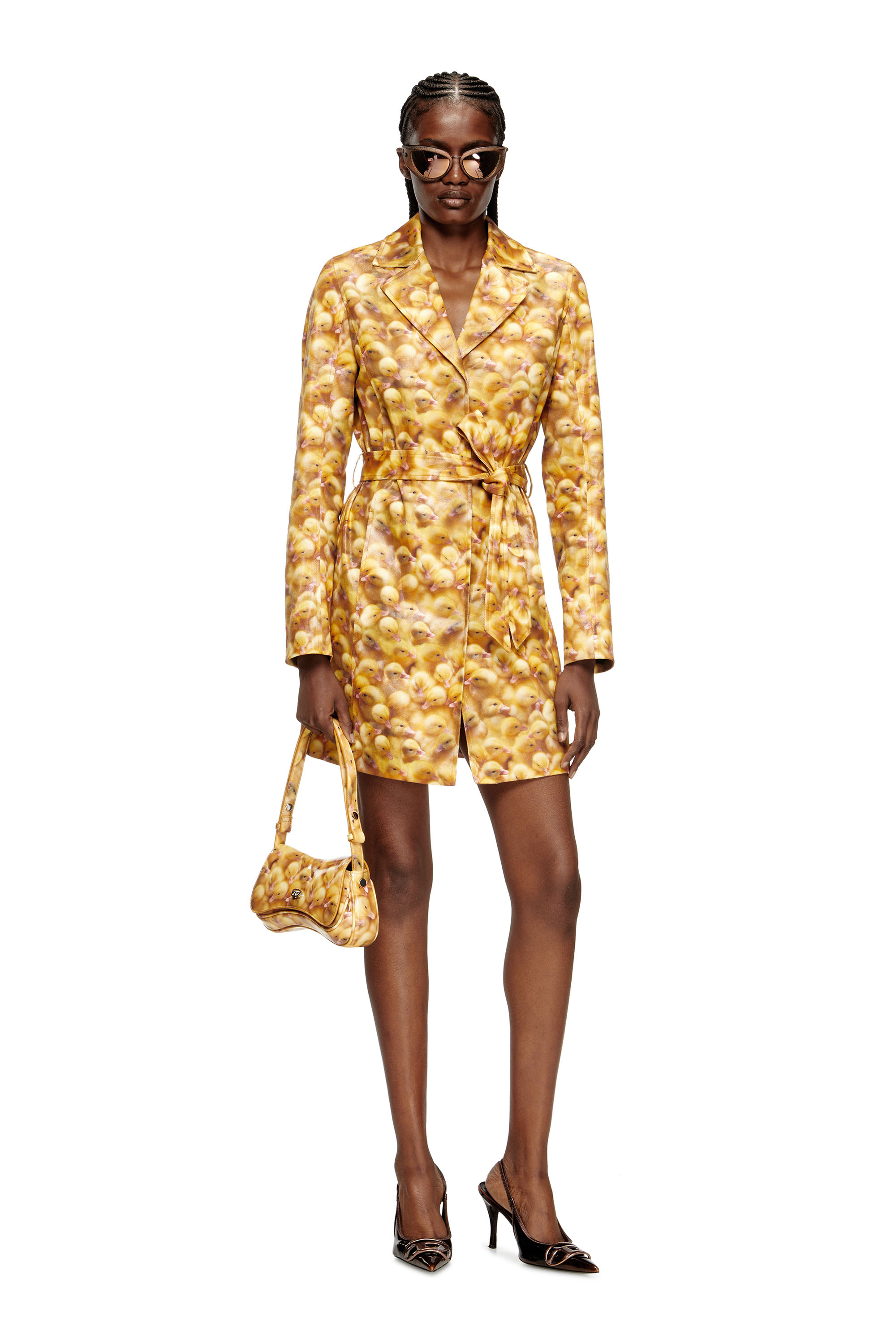 Diesel - G-OJI, Damen Trenchcoat mit Enten-Motiv in Gelb - 2