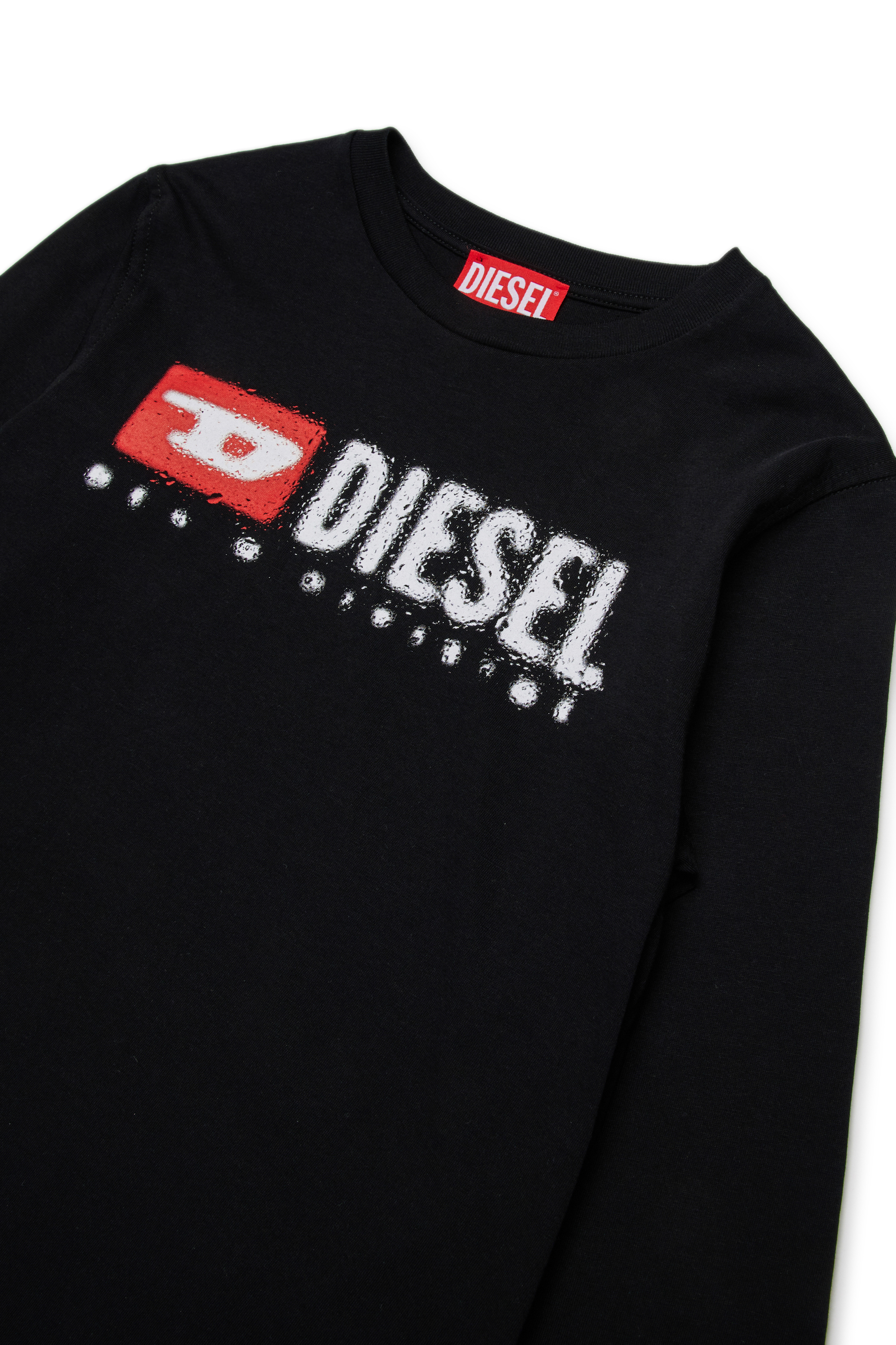 Diesel - TDROPS, Herren Rundhals-T-Shirt aus Baumwolle mit Logodruck in Schwarz - 3