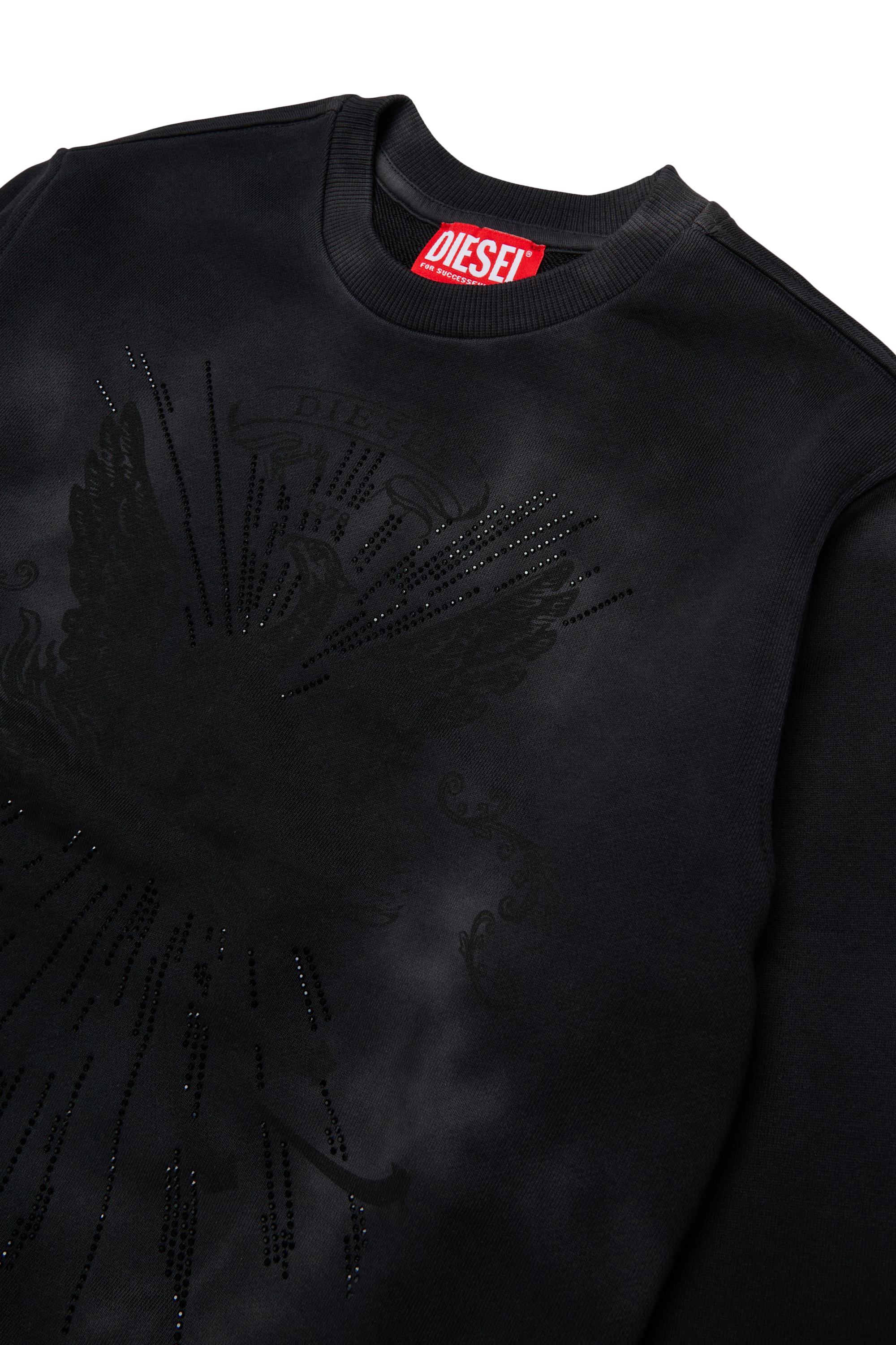 Diesel - SFIN OVER, Herren Sweatshirt mit cloudy-Effekt und Phoenix-Motiv in Schwarz - 3