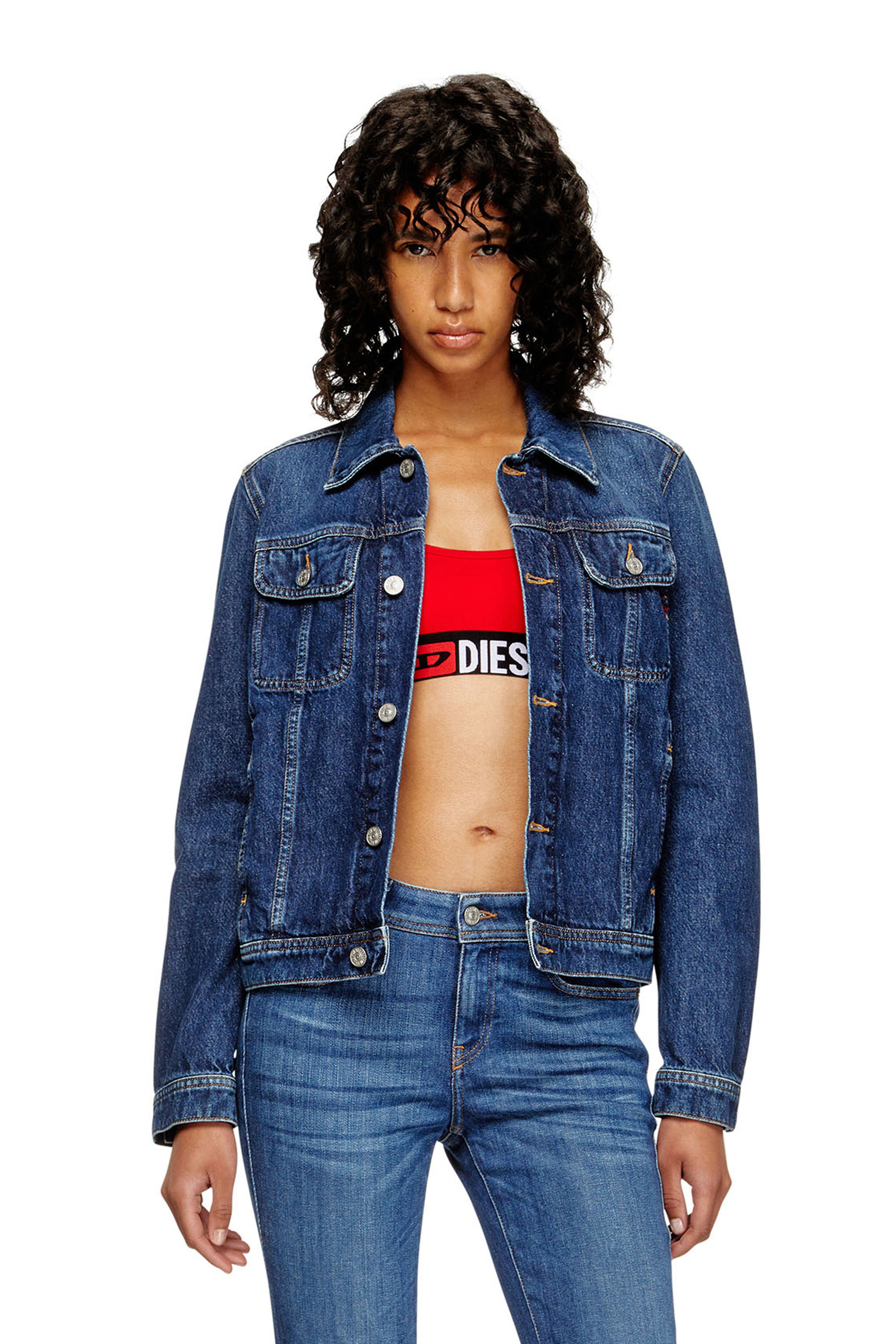 Diesel - UFSB-ORIBA, Damen Bralette mit Logoband in Rot - 4