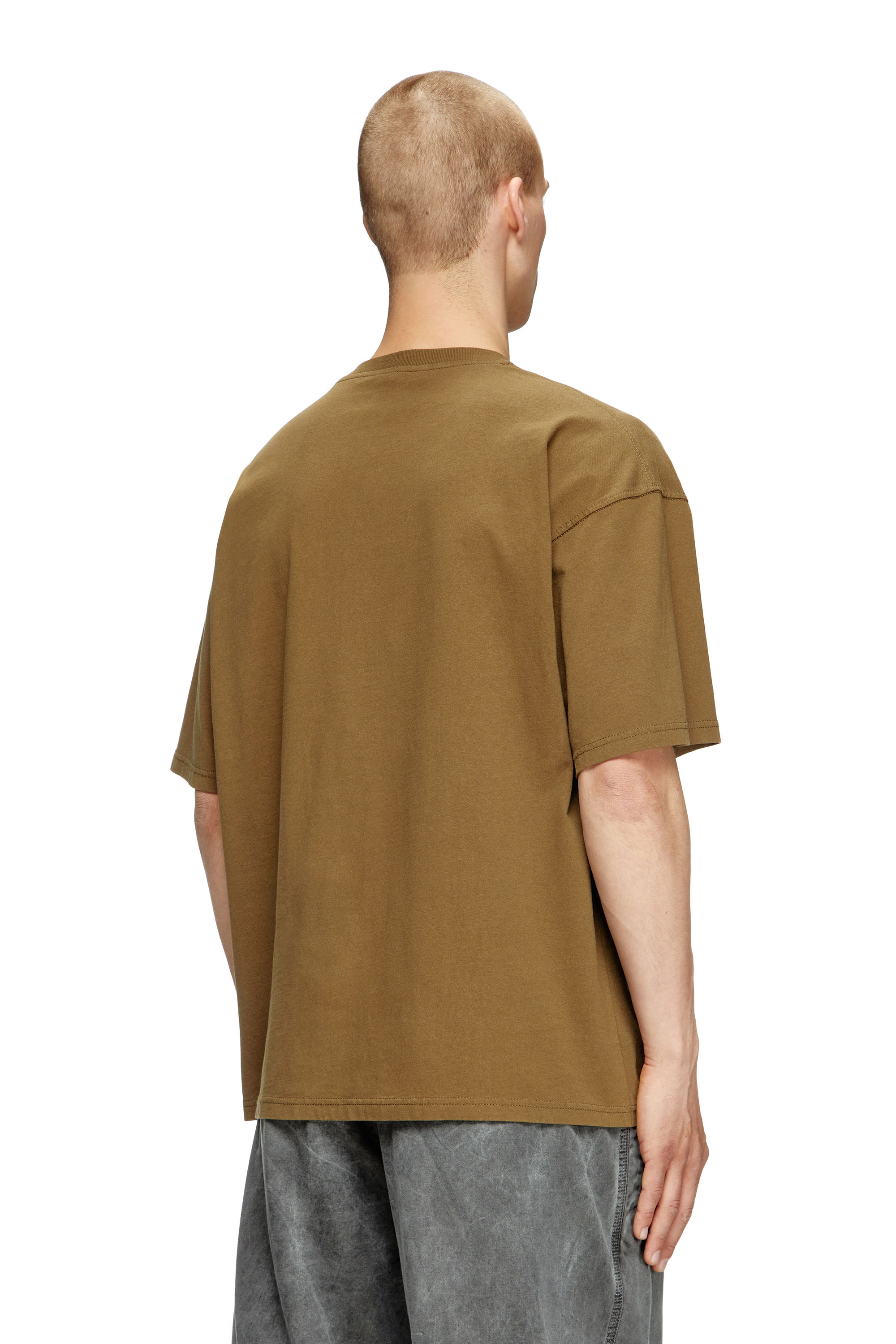 Diesel - T-BOXT-N14, Herren T-Shirt mit beflocktem Distressed-Logo in Grün - 4