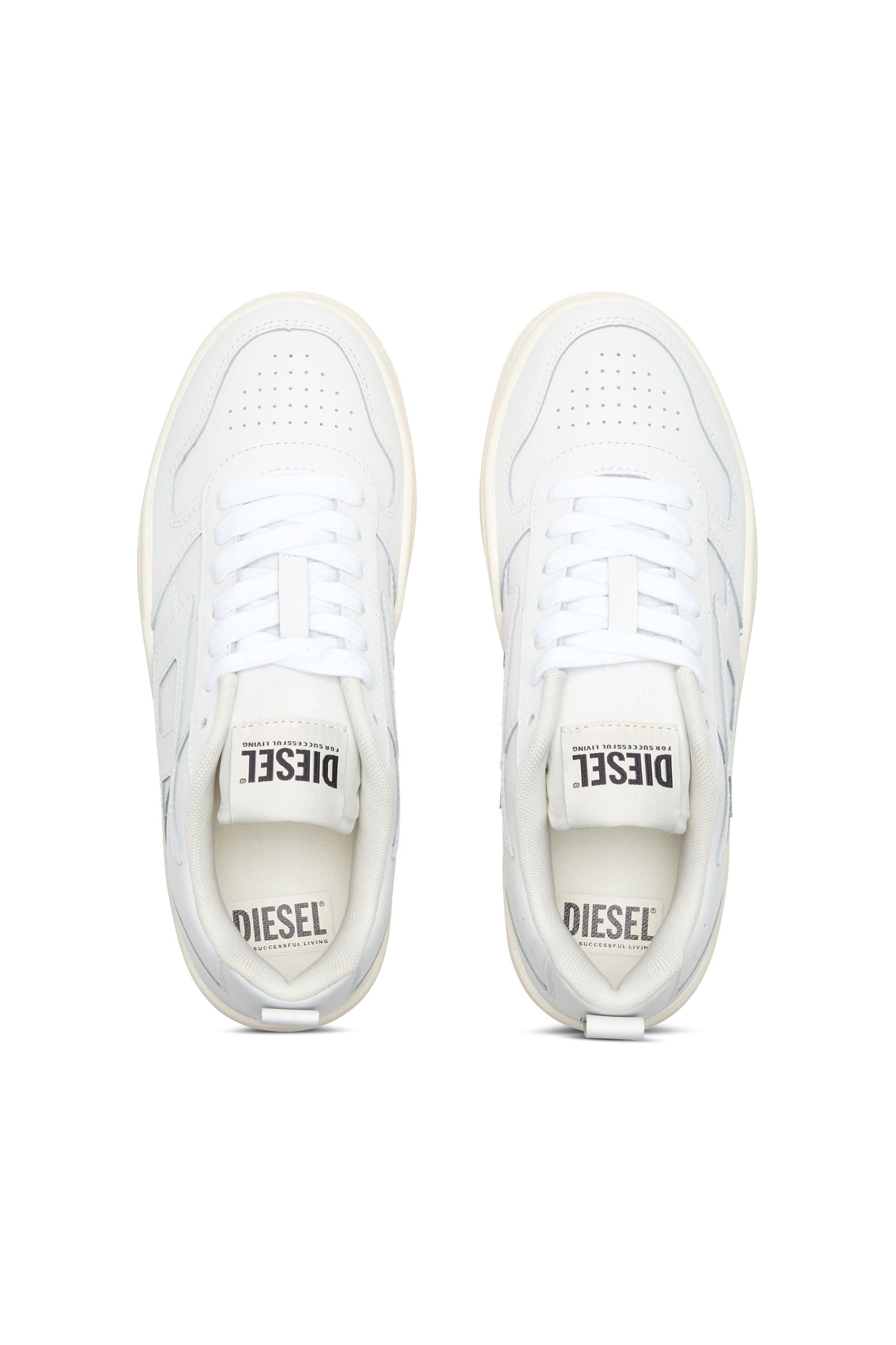 Diesel - S-UKIYO V2 LOW, Herren S-Ukiyo Low-Low Top-Sneakers aus Leder und Nylon in Wei&szlig; - 4