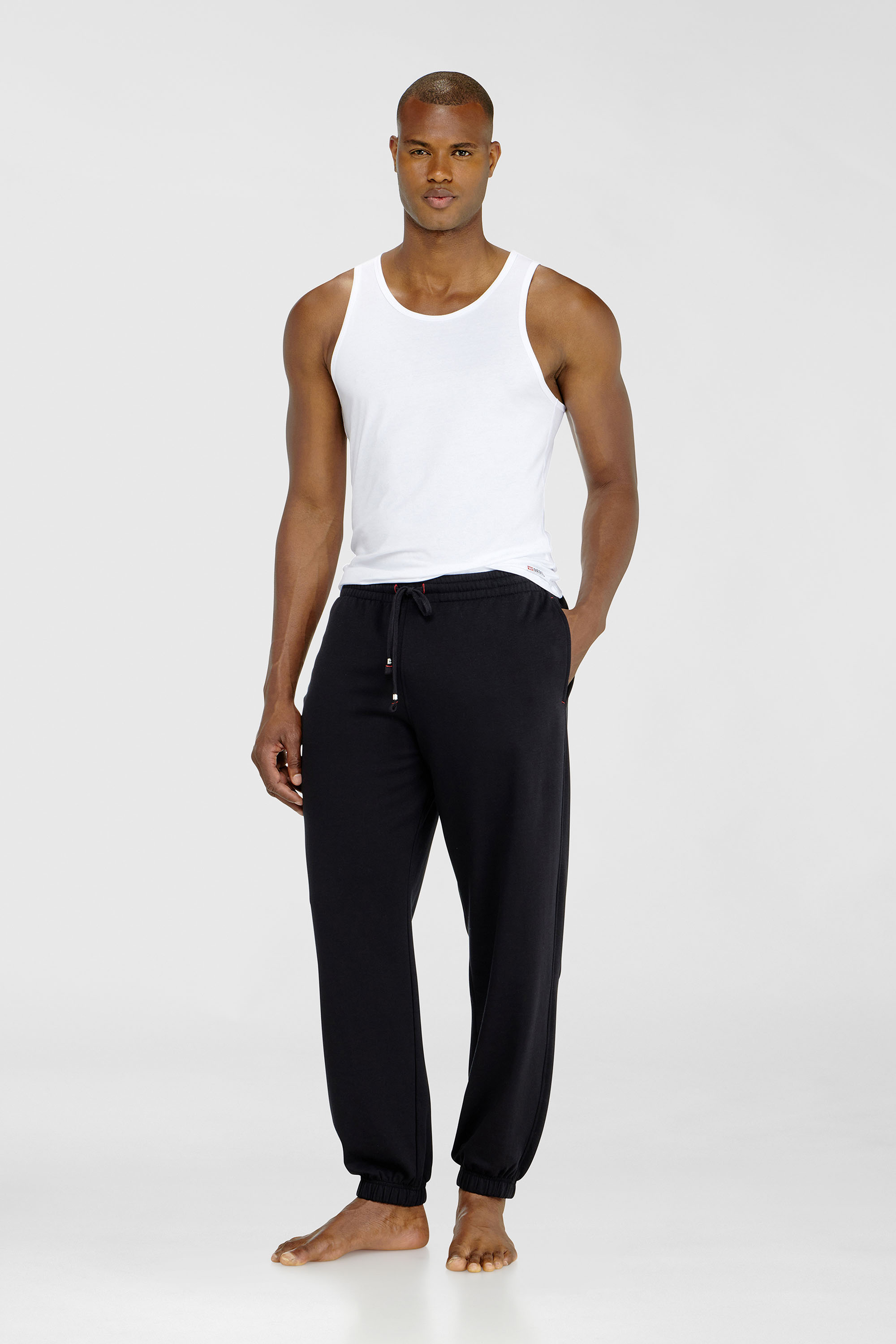 Diesel - LENNY-D-CORE, Herren Sweathose aus aufgerauter Baumwollmischung in Schwarz - 3