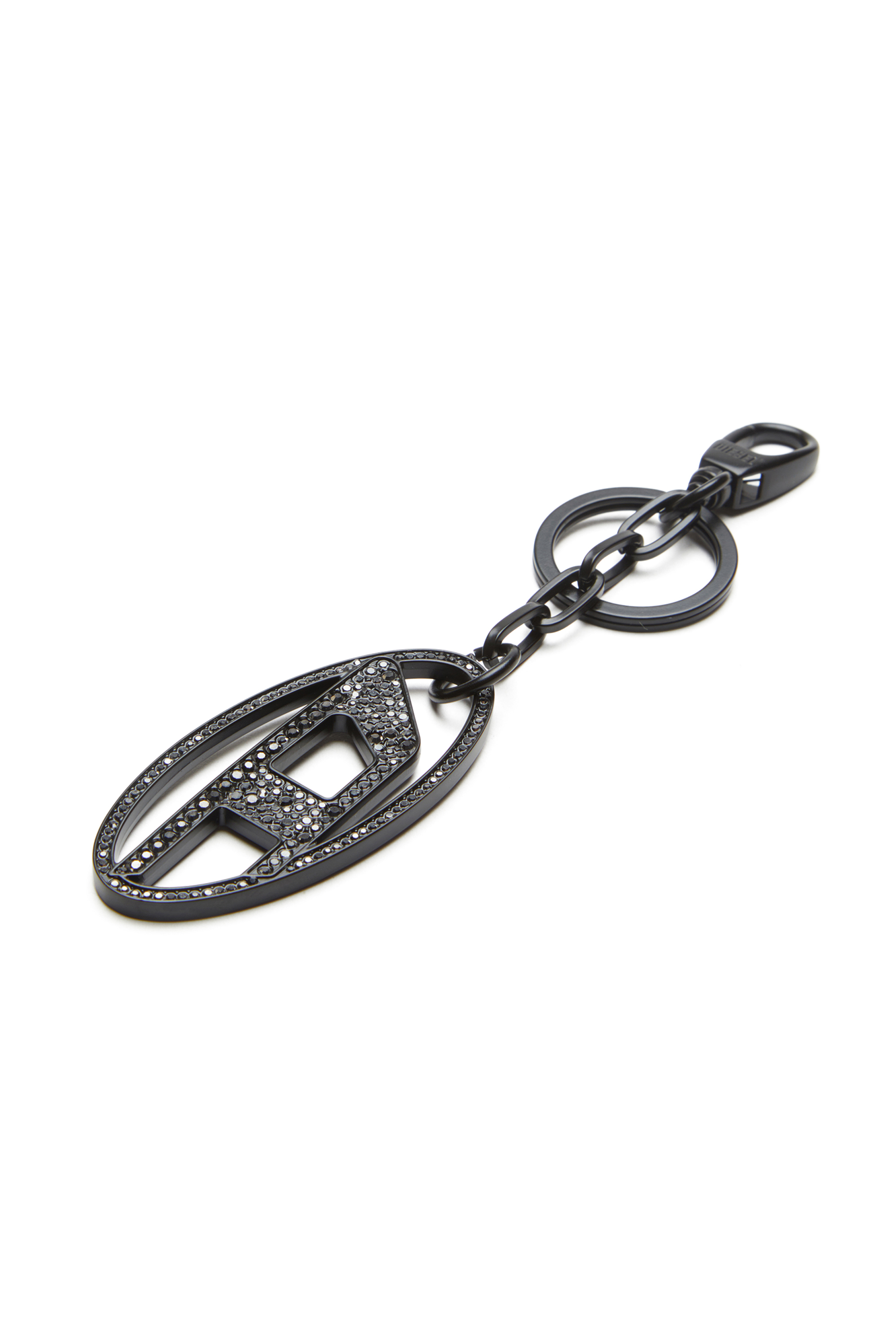 Diesel - HOLY-C, Damen Oval D-Schlüsselanhänger aus Metall mit Strass in Schwarz/Silber - 3