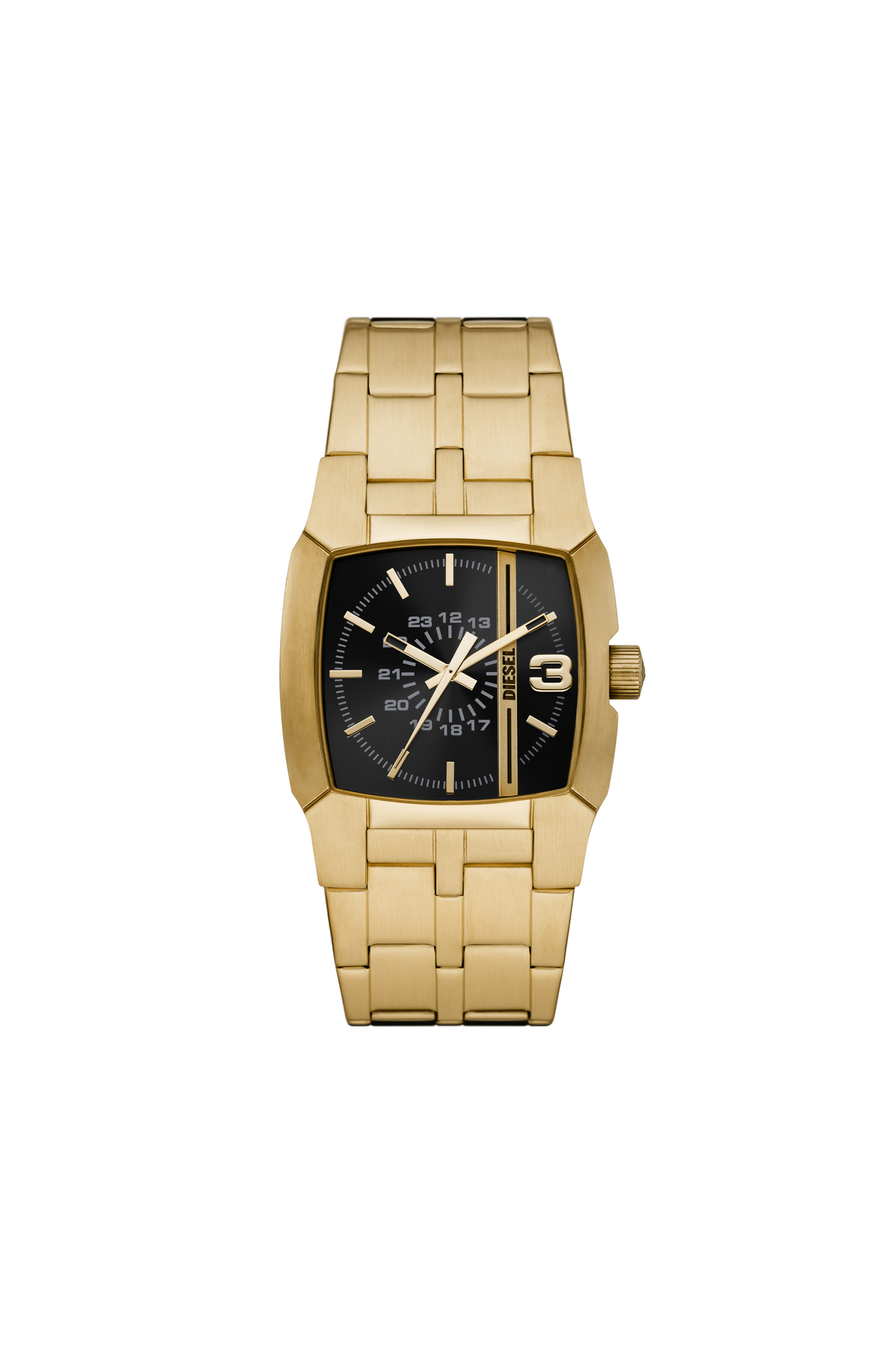 Diesel - DZ2151, Unisex Cliffhanger Armbanduhr aus goldfarbenem Edelstahl in Gold - 1