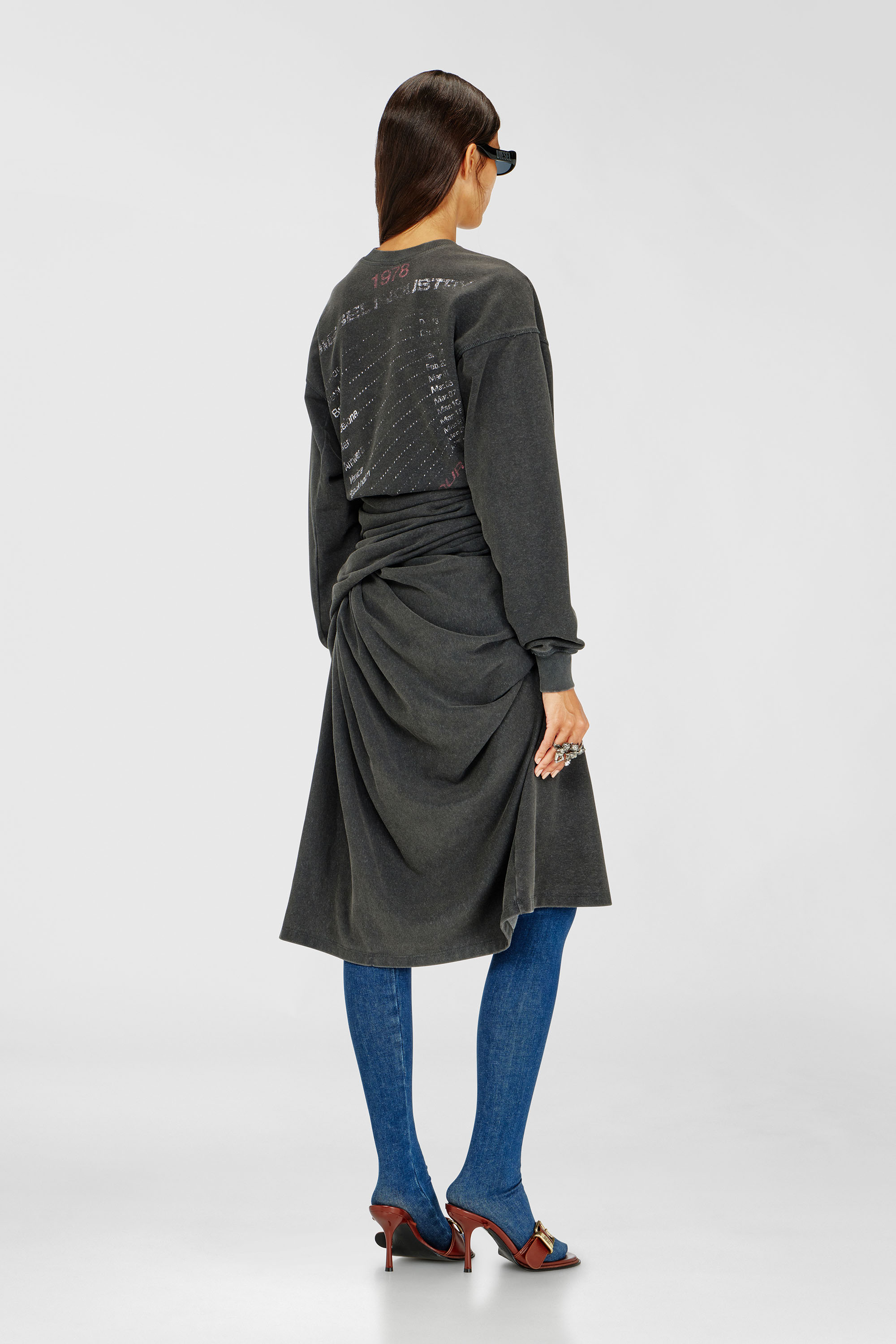 Diesel - D-NENCY, Damen Sweatshirt-Kleid mit Konzertgrafiken in null - 4