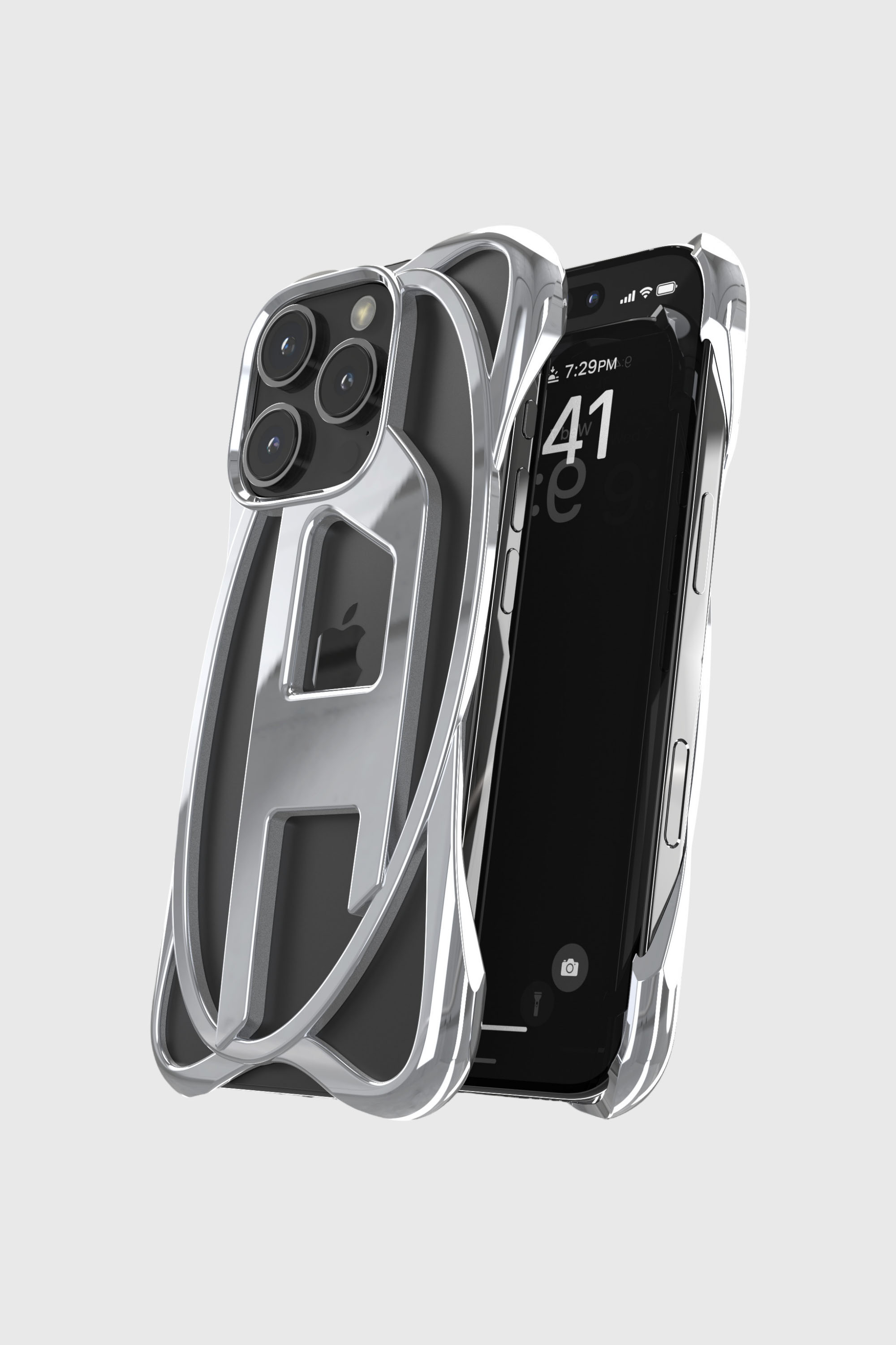 Diesel - 60267 CAGED D CASE, Unisex Gitter-D-H&uuml;lle iPhone 16 Pro in Grau - 4