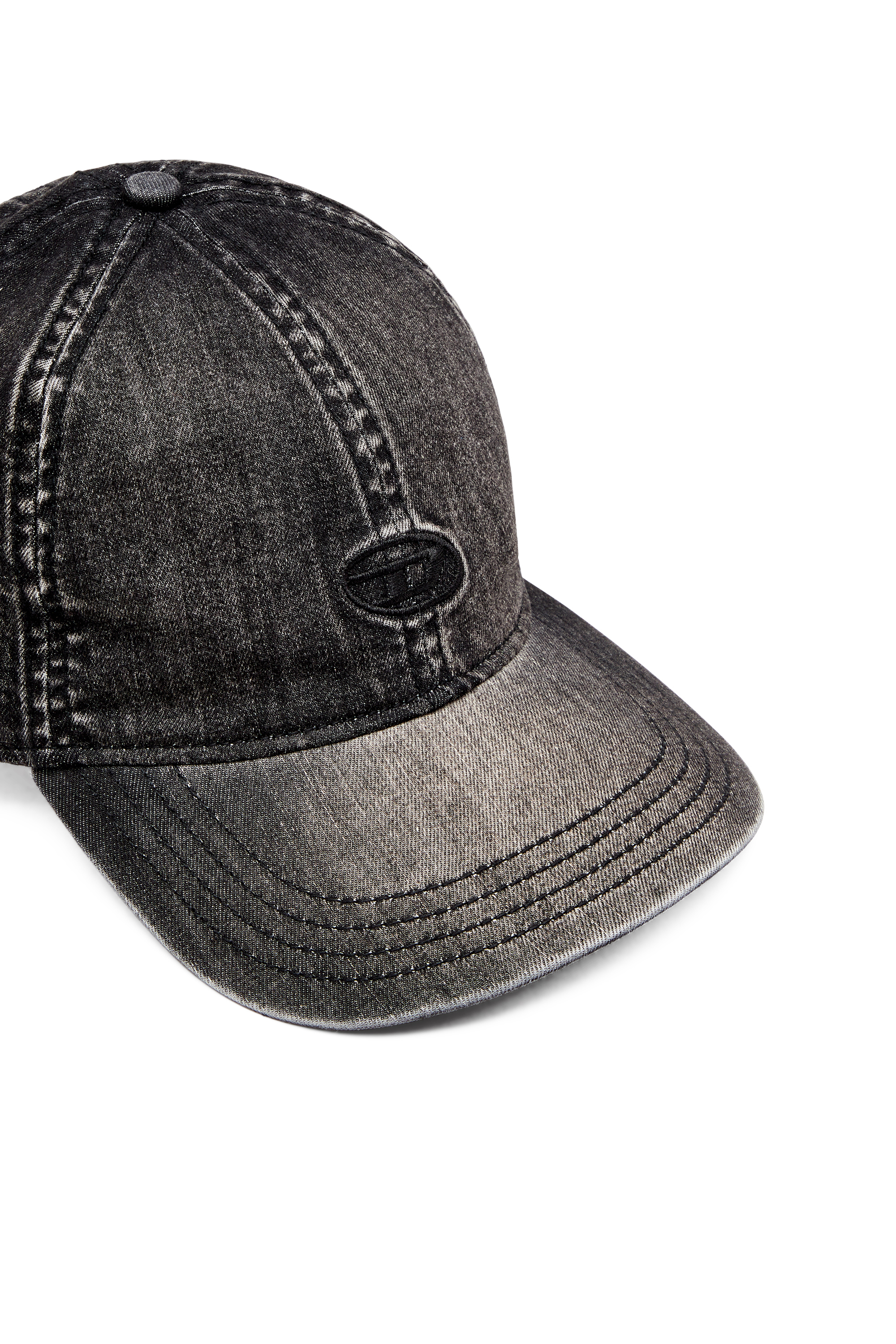 Diesel - C-GABLE-BLACK, Herren Light black stretch denim cap in Schwarz - 4