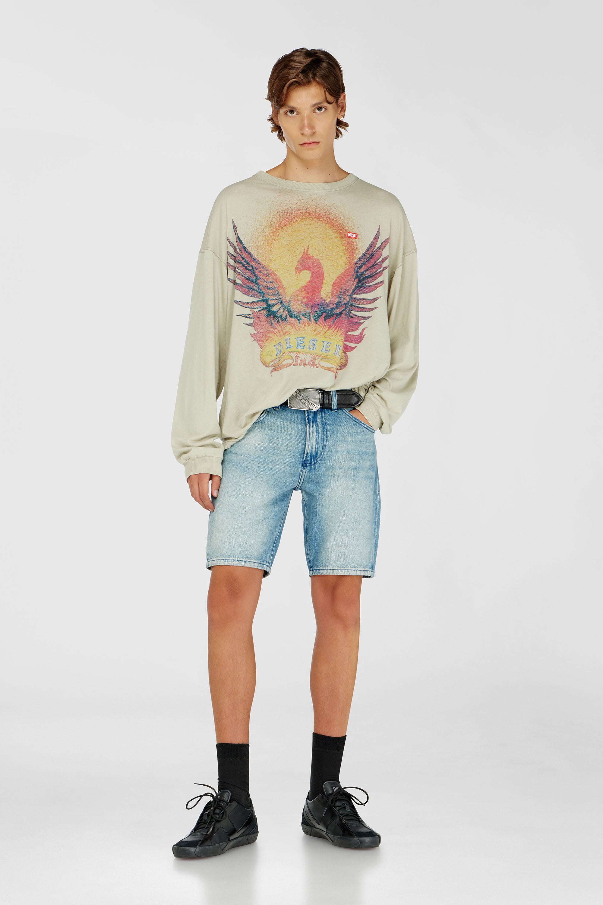 Diesel - D-FIN, Herren Schmale Jeansshorts aus Bio-Baumwolle in Hellblau - 1