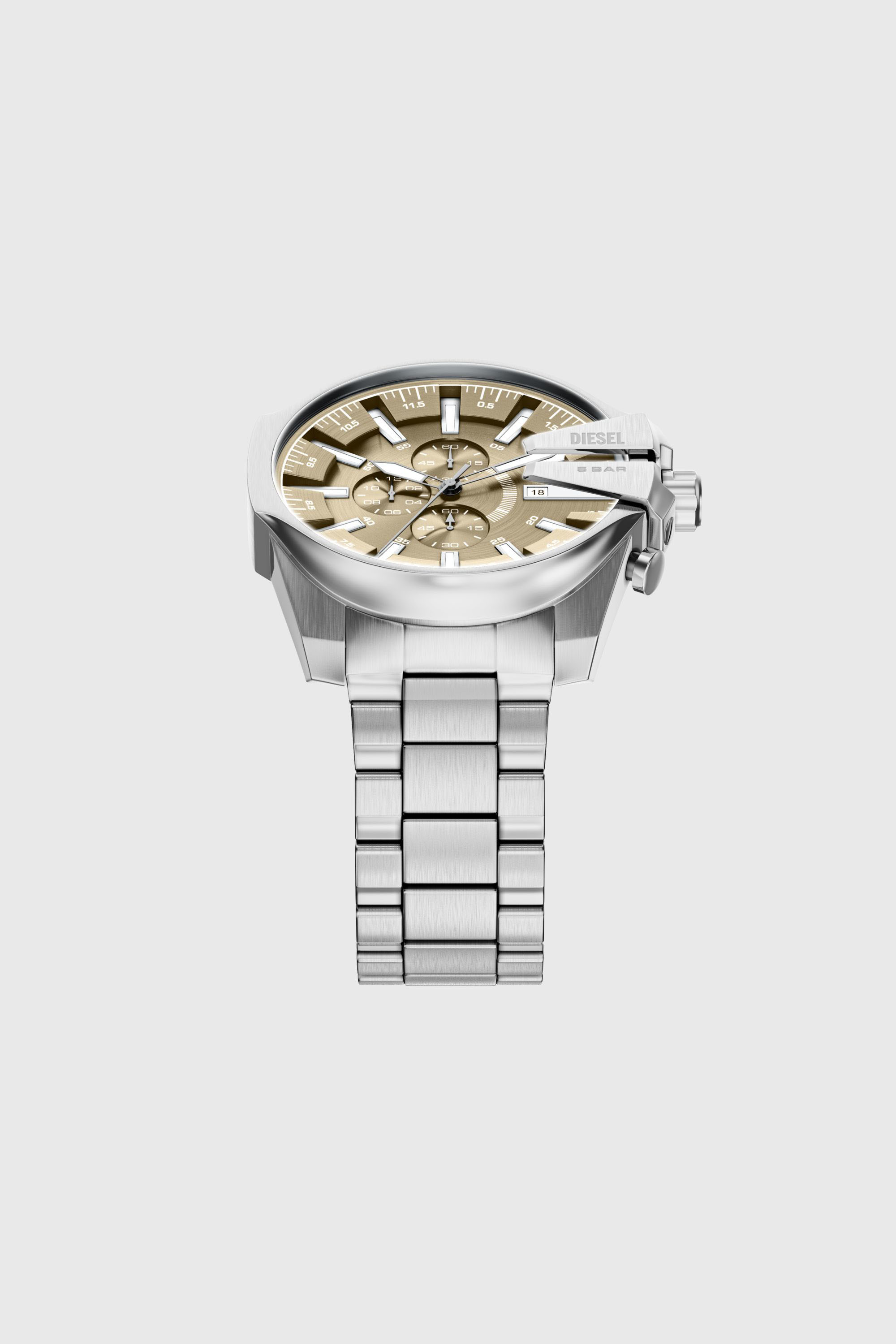 Diesel - DZ4702 WATCH, Herren Mega Chief Slim Edelstahl-Uhr in Silber - 4