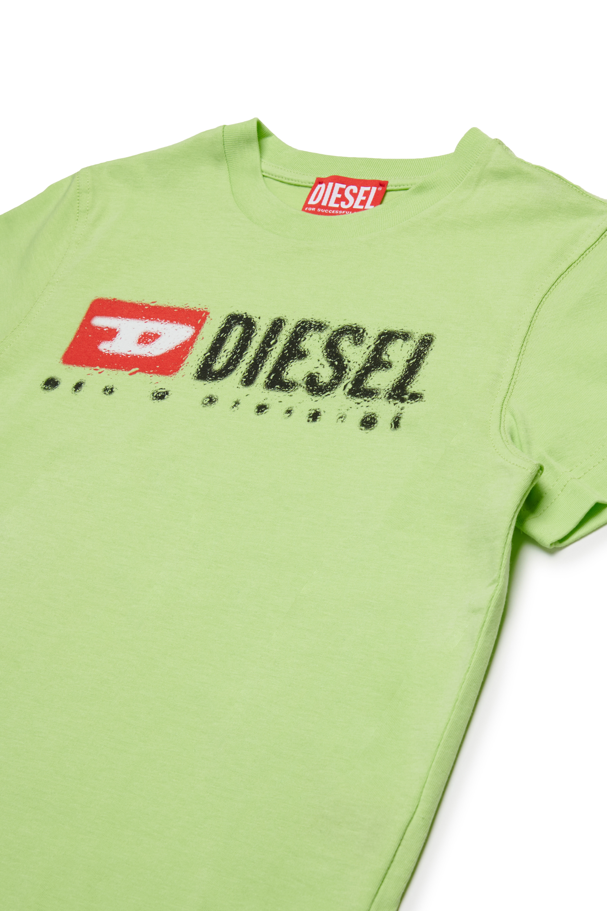 Diesel - TADJUSTK14, Herren Baumwoll-T-Shirt mit aufgedrucktem Logo in Grün - 3