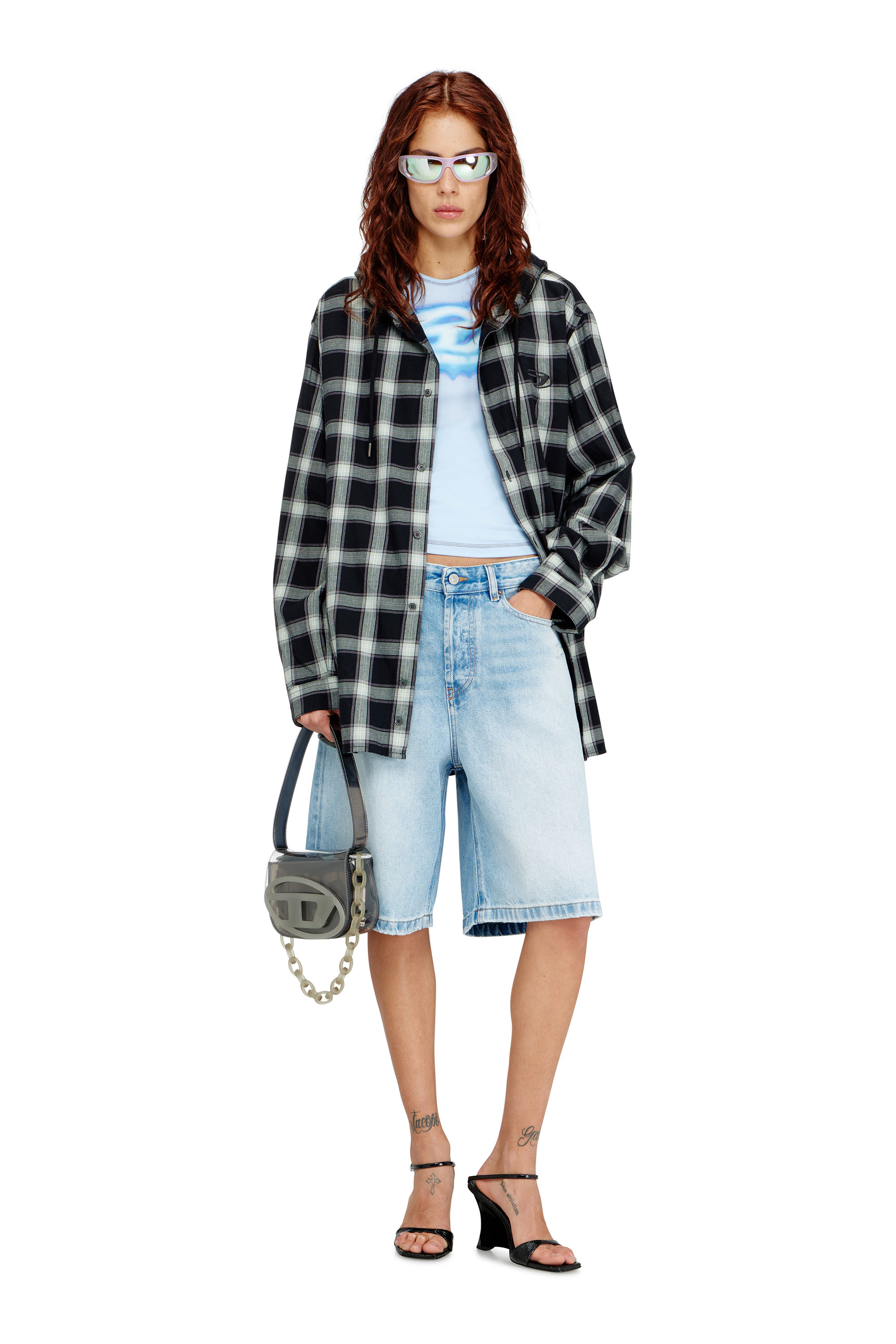 Diesel - DE-SIRE-SHORT, Damen Shorts aus Destroyed-Denim in null - 1