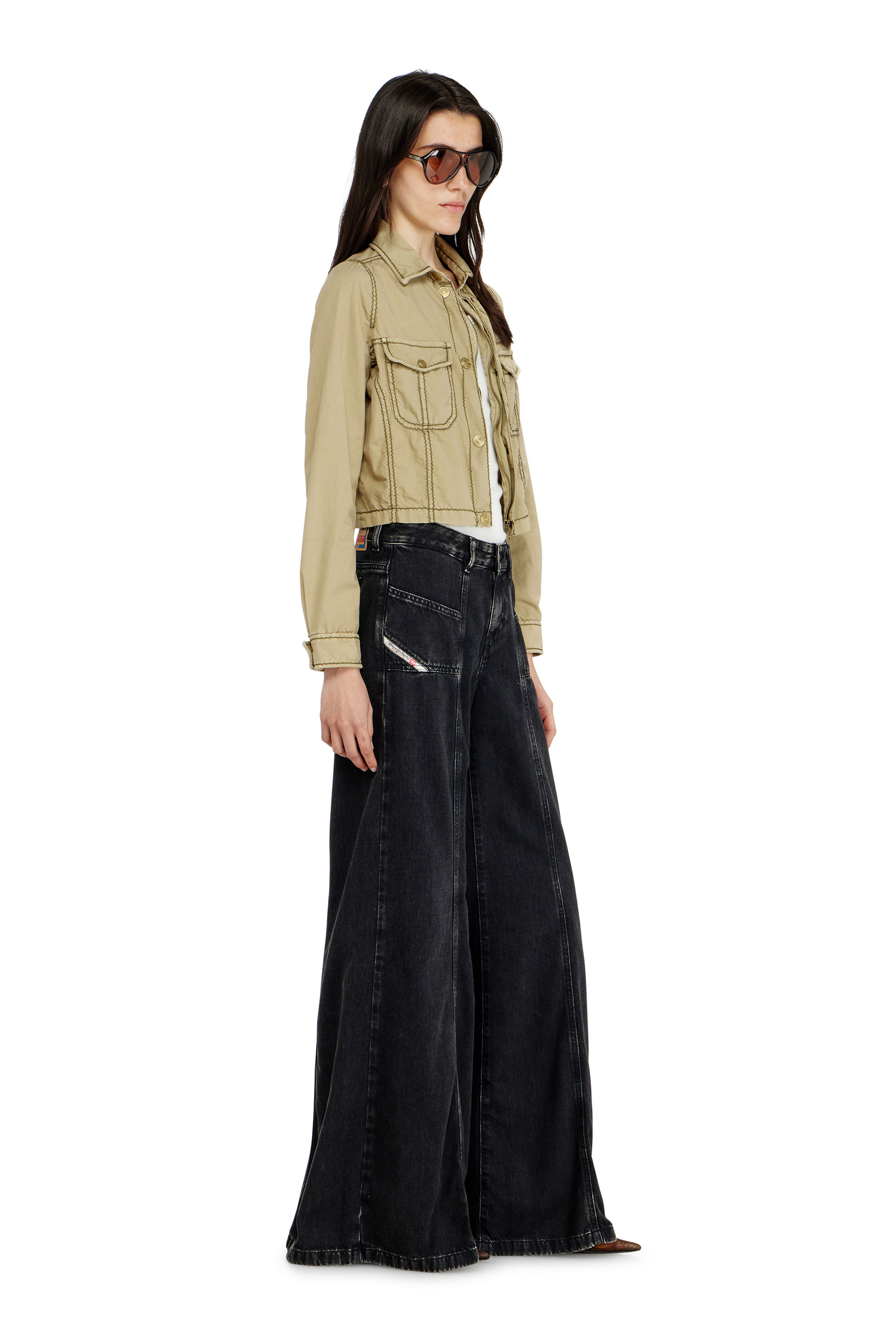 Diesel - Damen Flare Jeans D-Akii 068HN, Schwarz/Dunkelgrau - 2