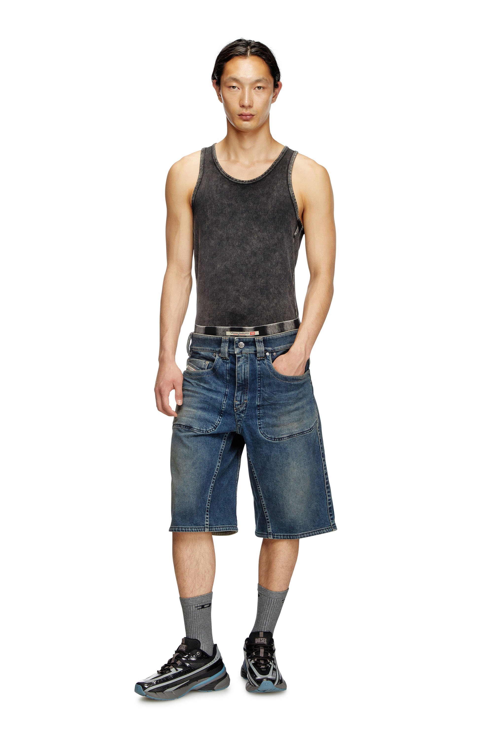 Diesel - D-MACRO-RE SHORT, Herren Bermudashorts aus Rehab-Denim in Dunkelblau - 1