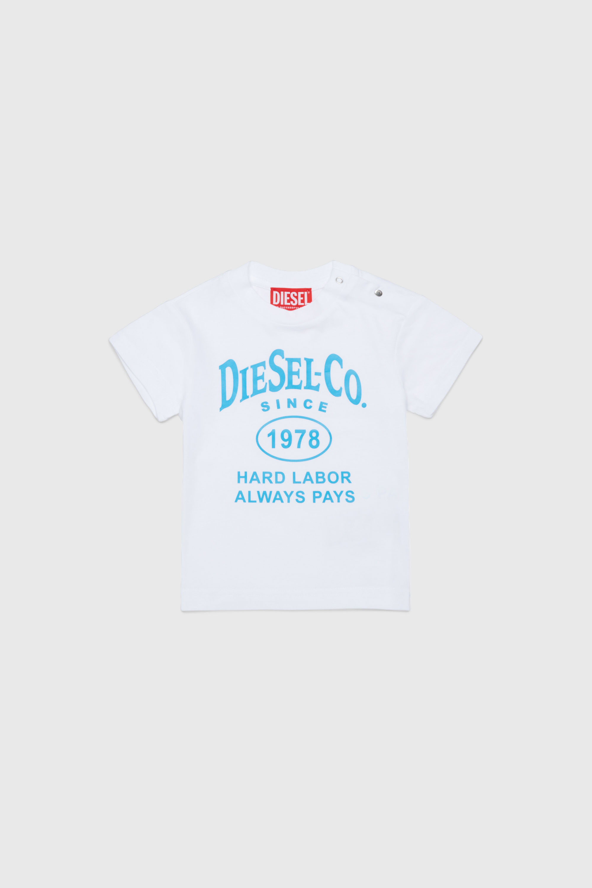 Diesel - TSINB, Herren T-Shirt aus Baumwolle mit Slogan-Print in Wei&szlig; - 1