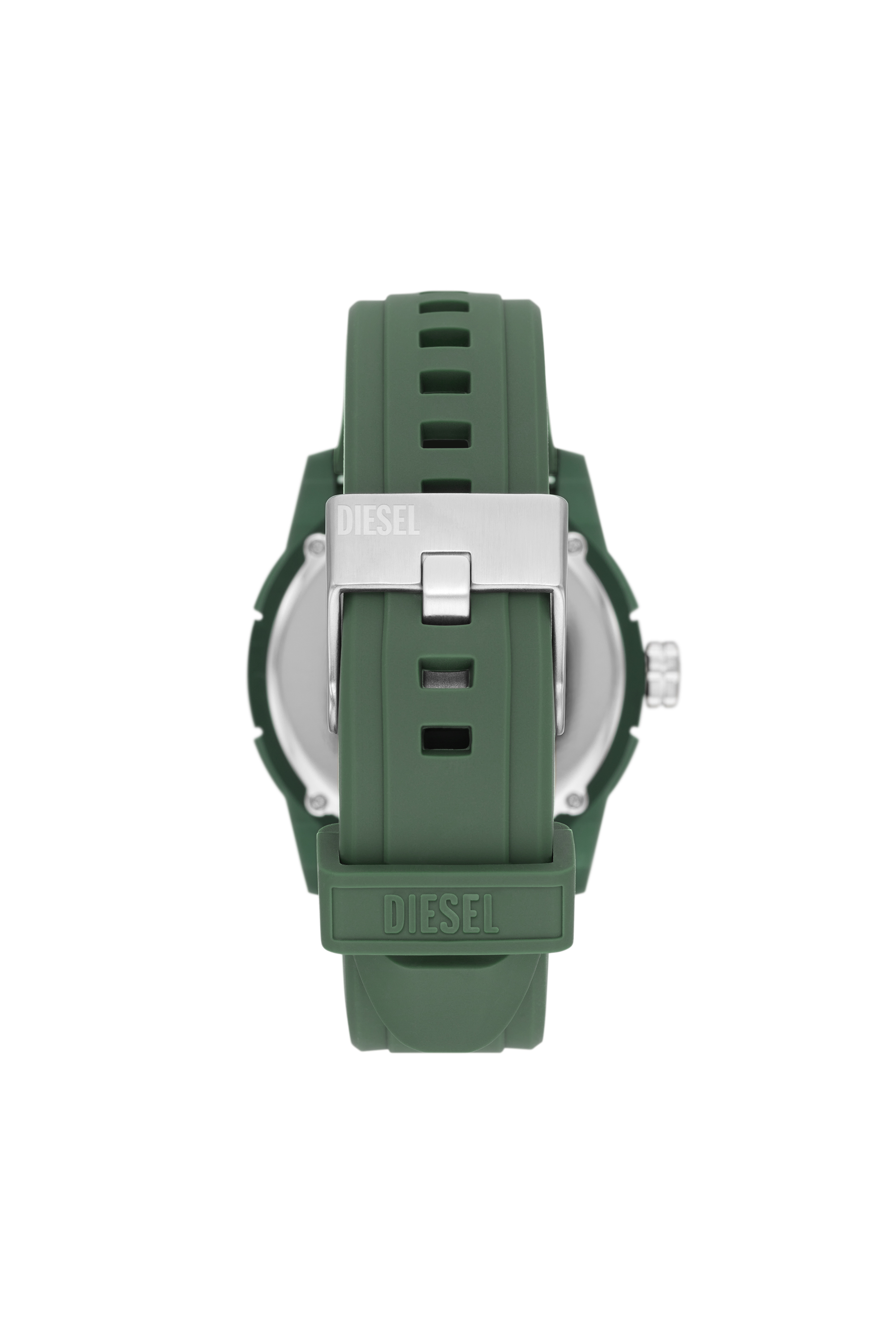 Diesel - DZ1983, Unisex Double up-Armbanduhr mit drei Zeigern und grünem Silikonarmband in Grün - 2