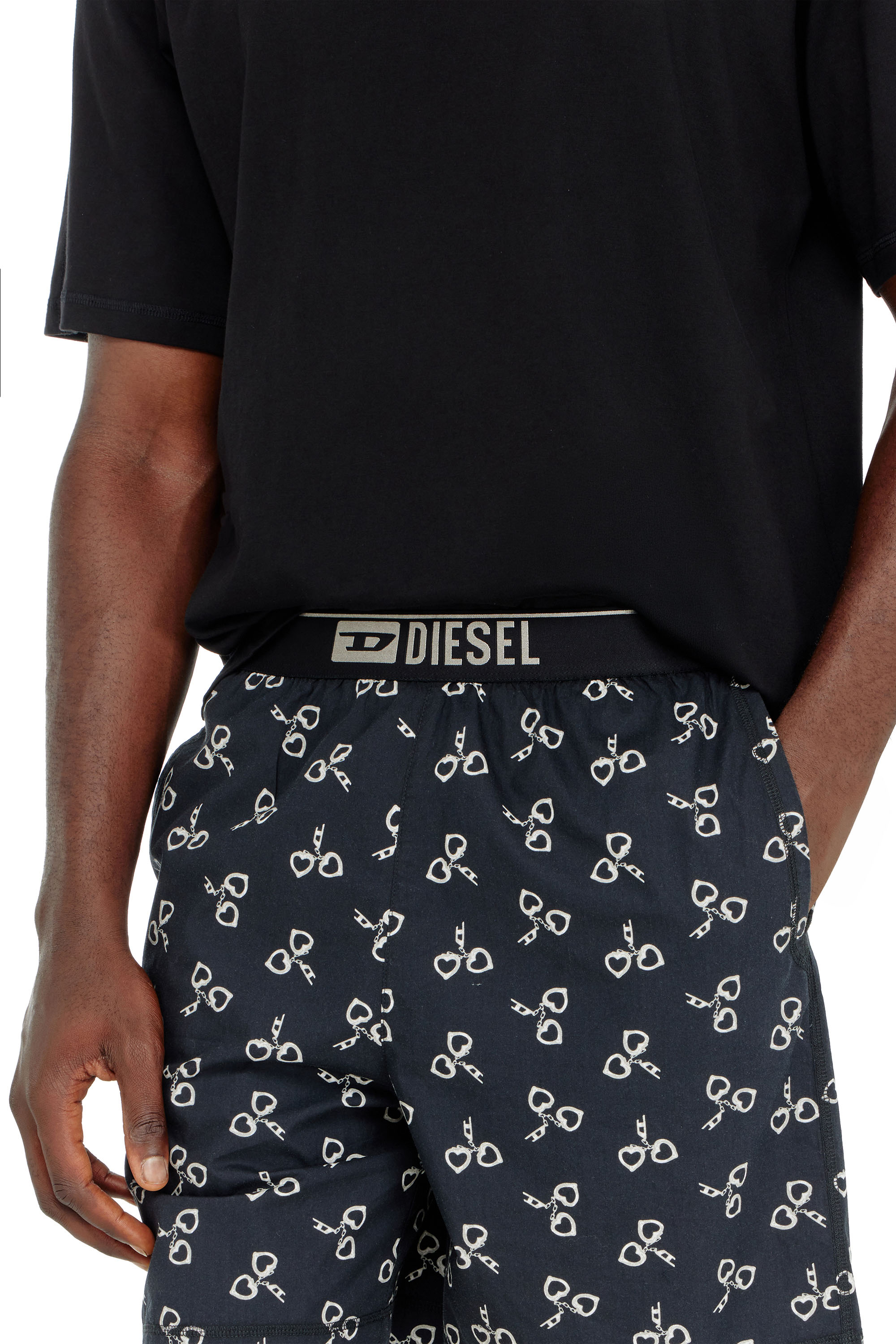 Diesel - KIT-JAMES-D-BOX, Herren Baumwoll-Pyjama-Set mit Handschellen-Print in null - 4
