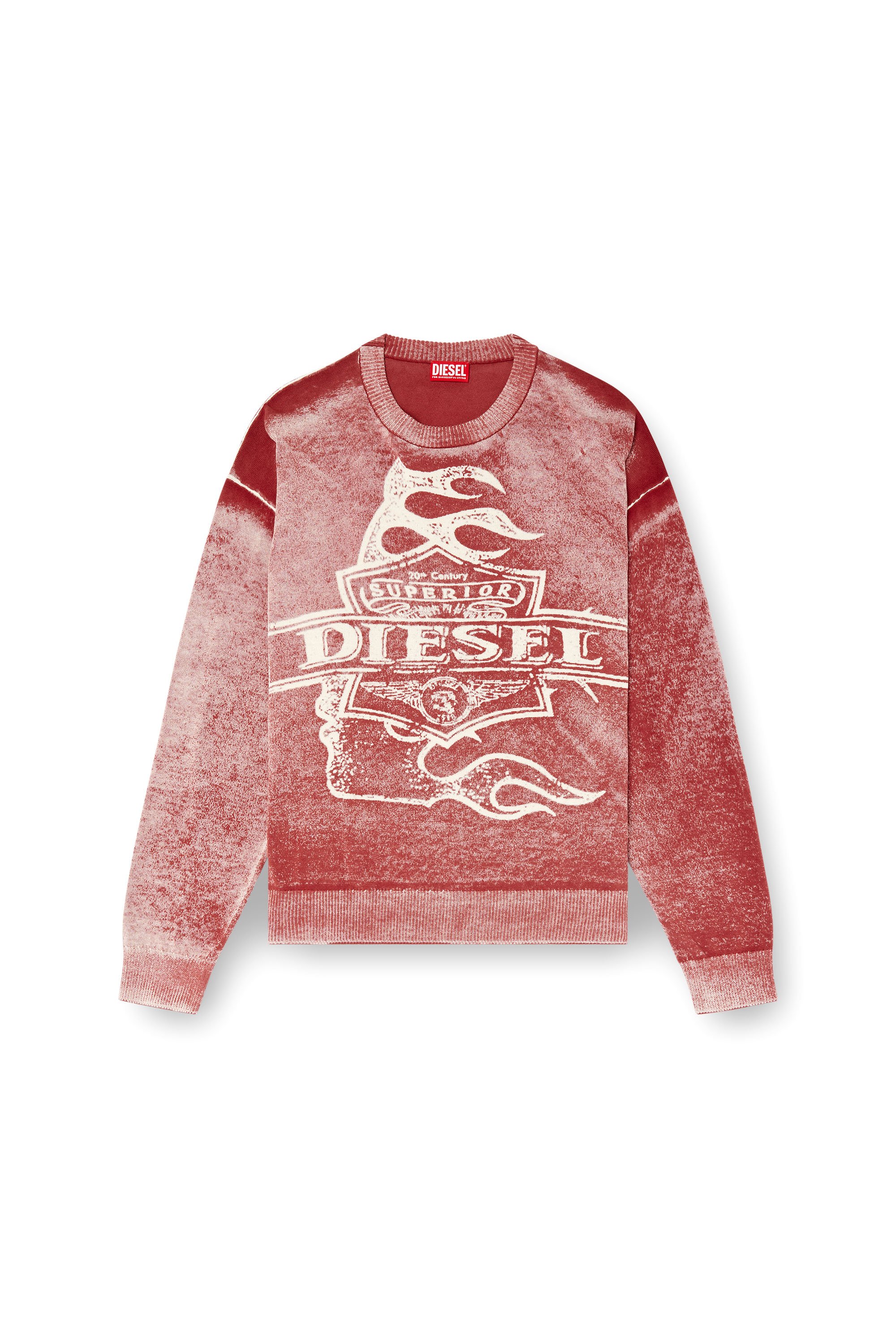 Diesel - K-BELEZ, Herren Logo-Pullover mit Reverse-Print in Rot - 3