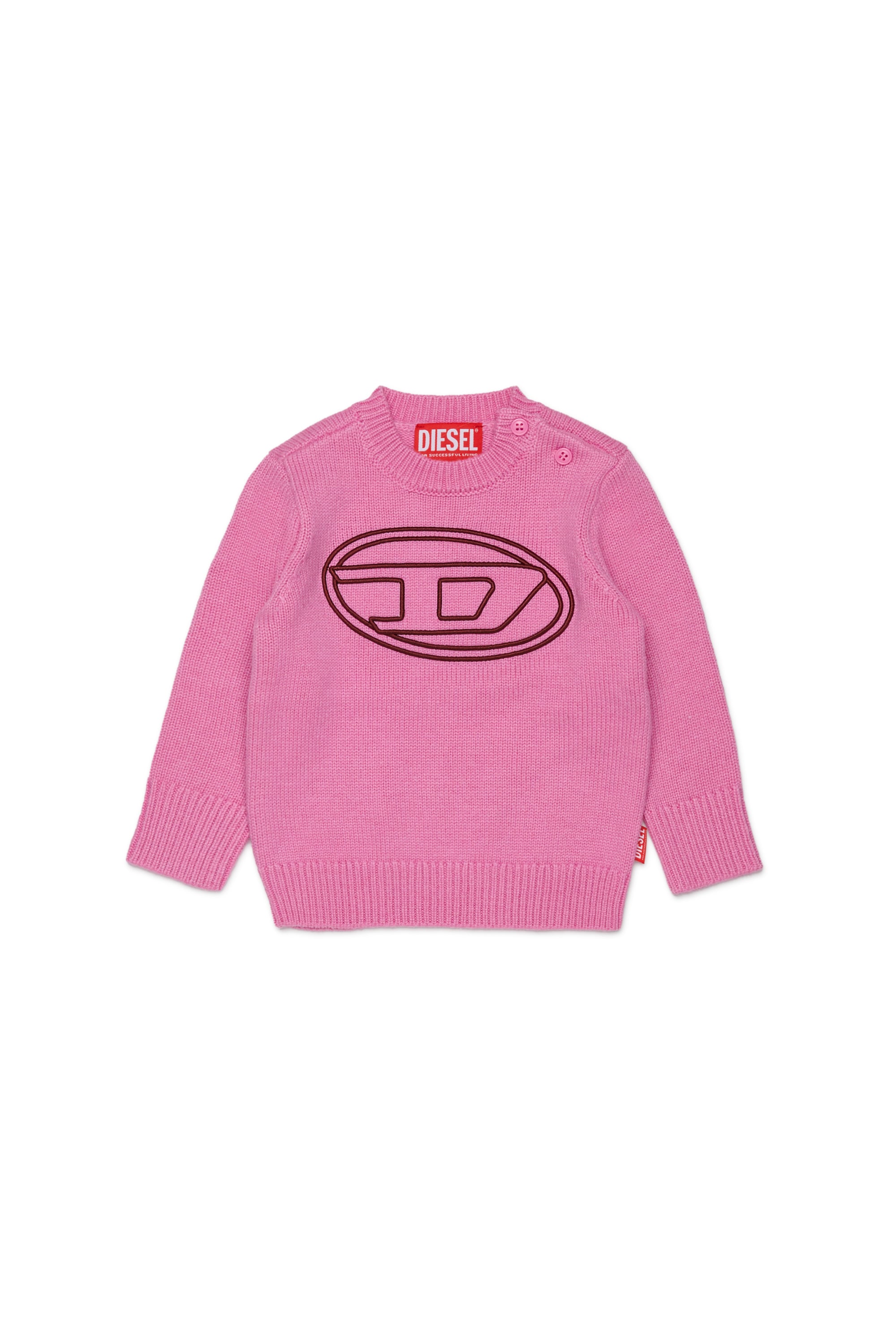 Diesel - KOMYB, Herren Pullover mit Kaschmiranteil und gro&szlig;em Oval D in Rosa - 1