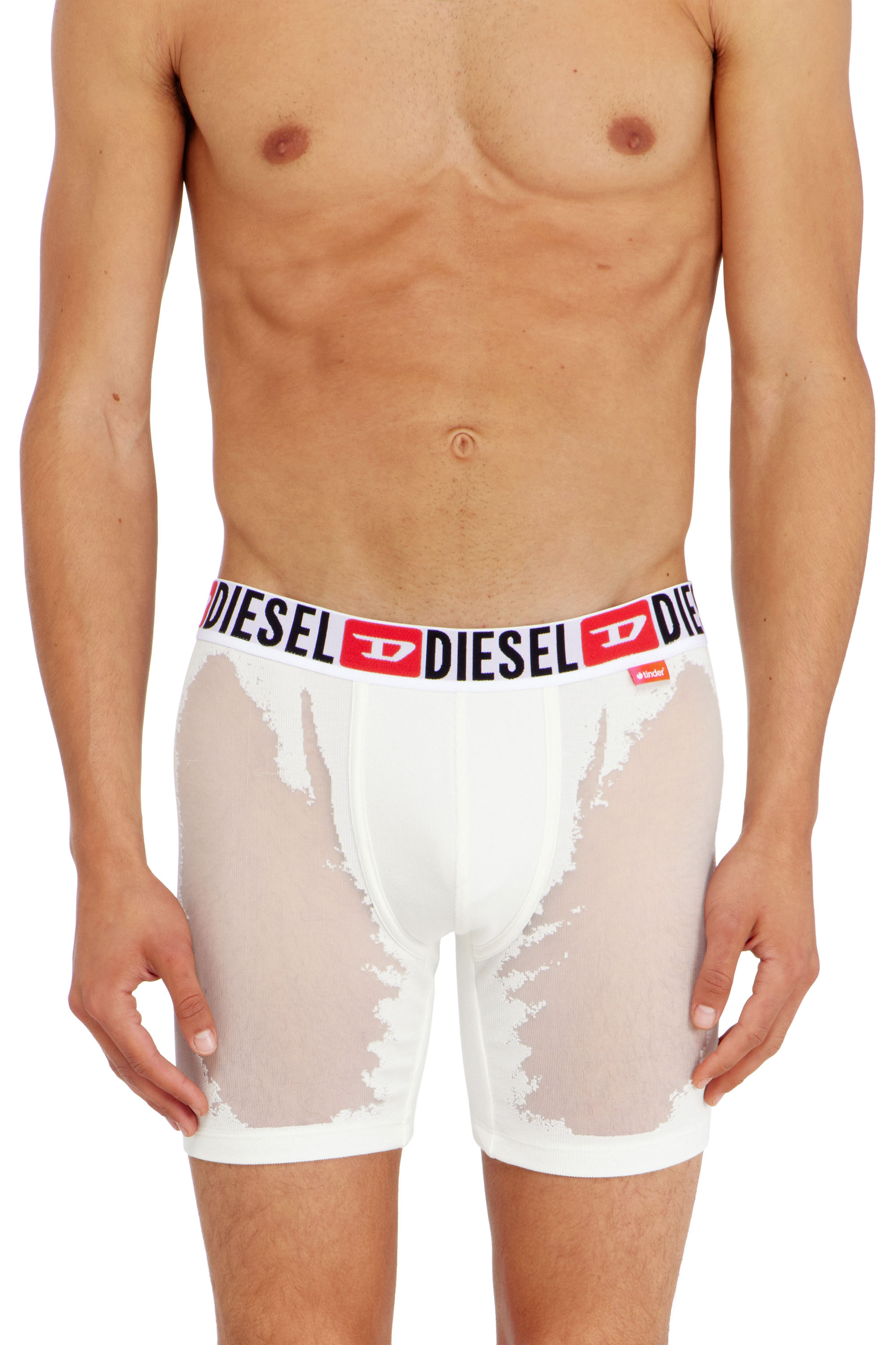 Diesel - PR-MAX-D-CORE, Herren Boxershorts mit transparentem devor&eacute;-Effekt in Wei&szlig; - 2