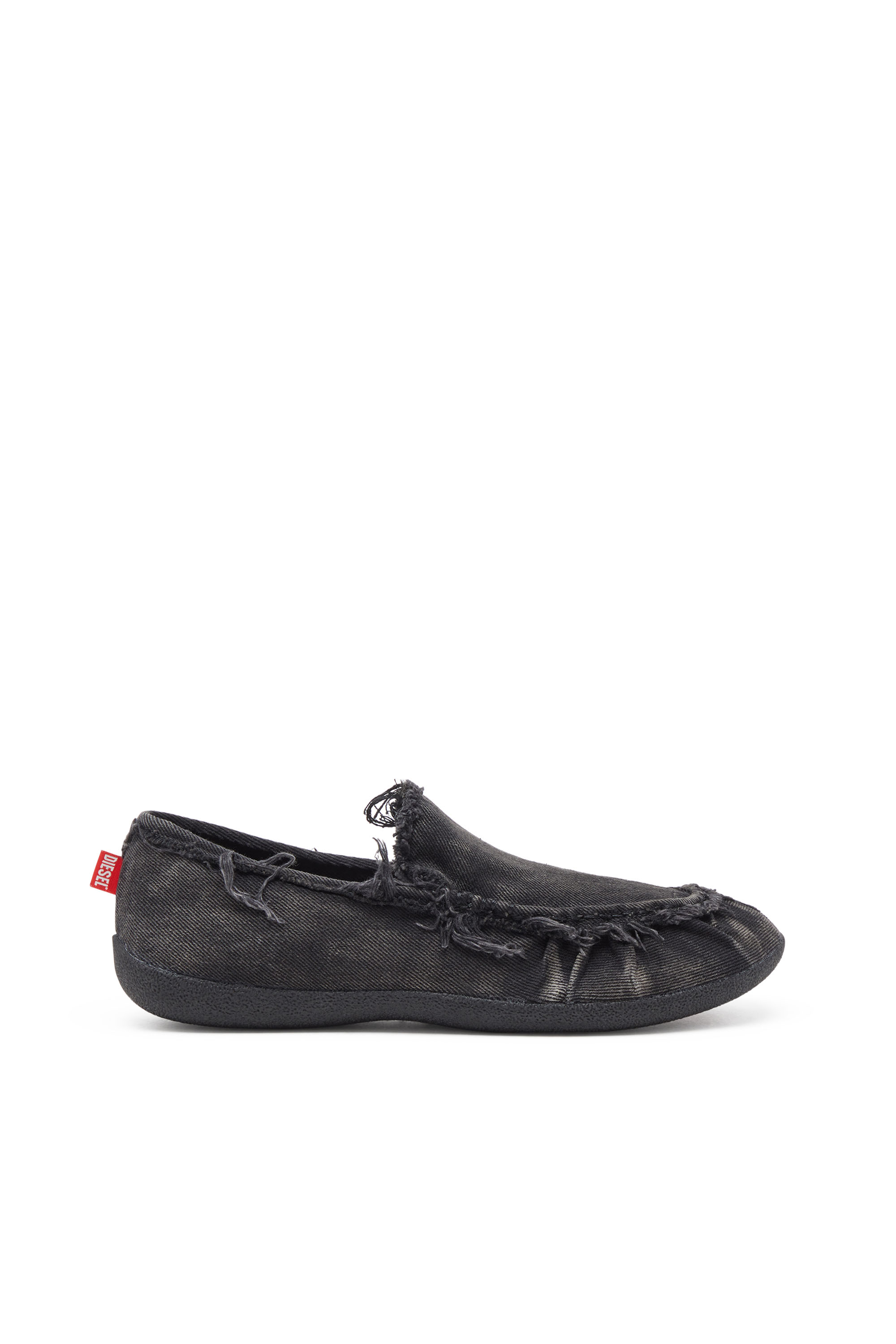 Diesel - D-SHOCK MOC, Herren D-Shock-Loafer aus Denim in vielgetragener Optik in Schwarz - 1