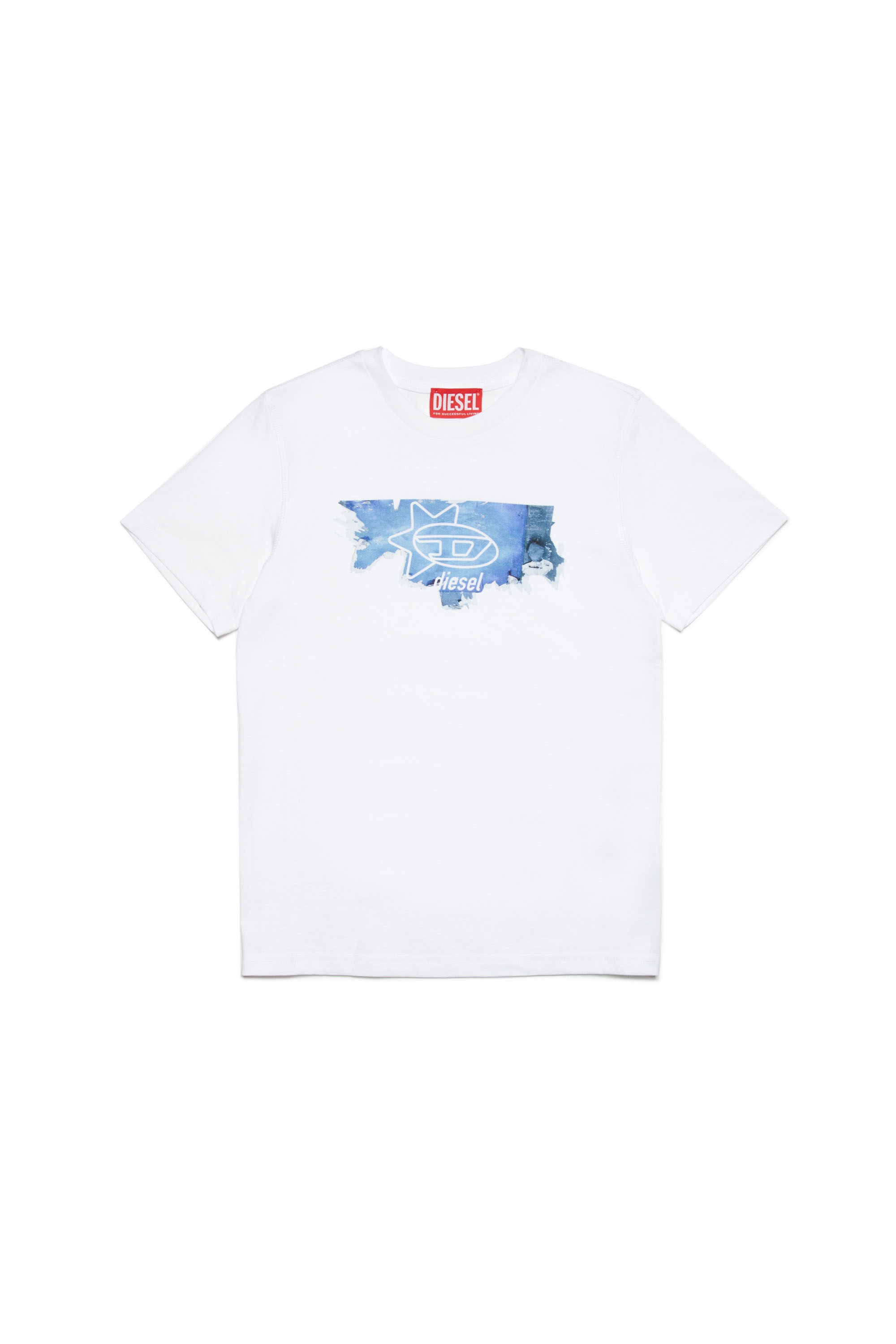 Diesel - TALLO, Man T-shirt with peel-off-effect graphic in White - Image 1
