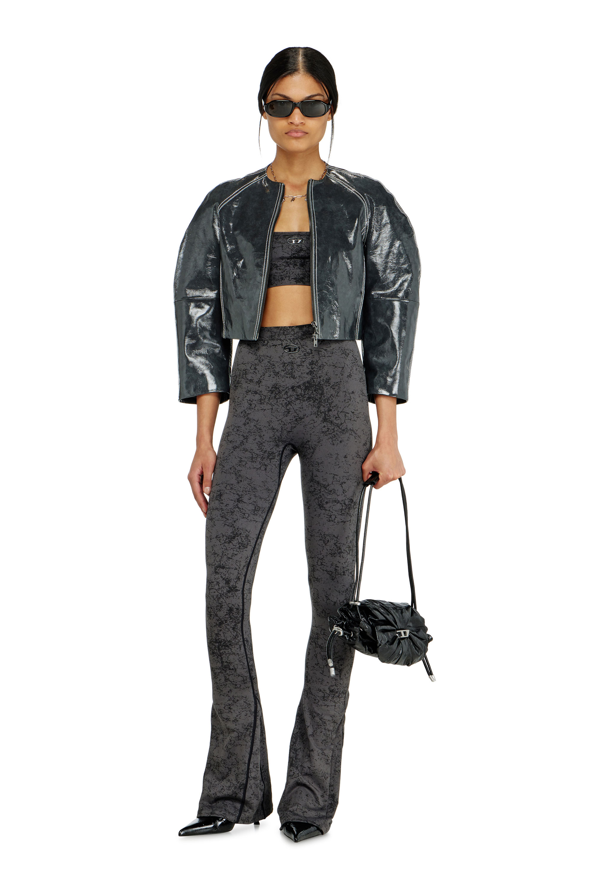 Diesel - HELLA-UTLT, Damen Sport-BH mit Utility-Print in Dunkelgrau - 4