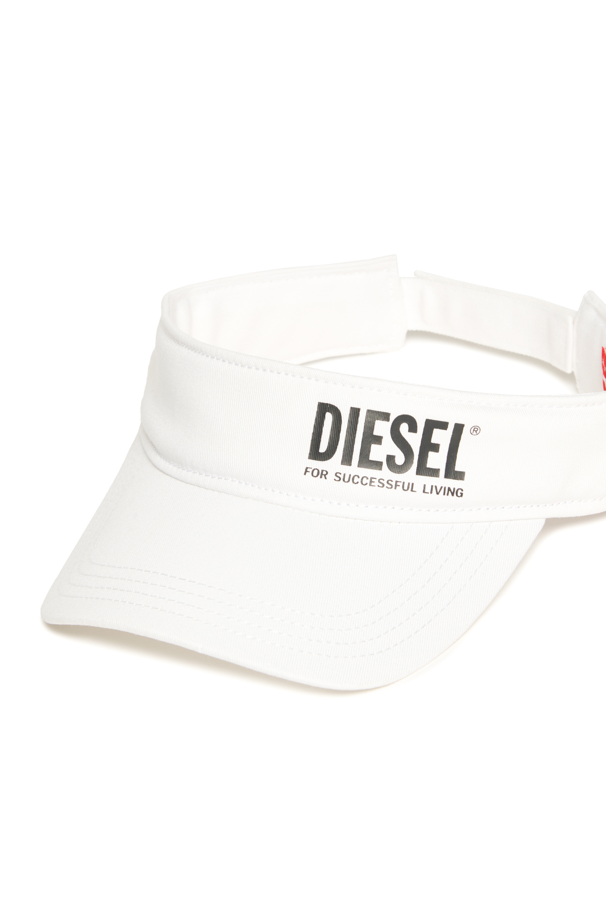 Diesel - FDELS, Unisex Visier aus Baumwolle mit Logo in Weiß - 3