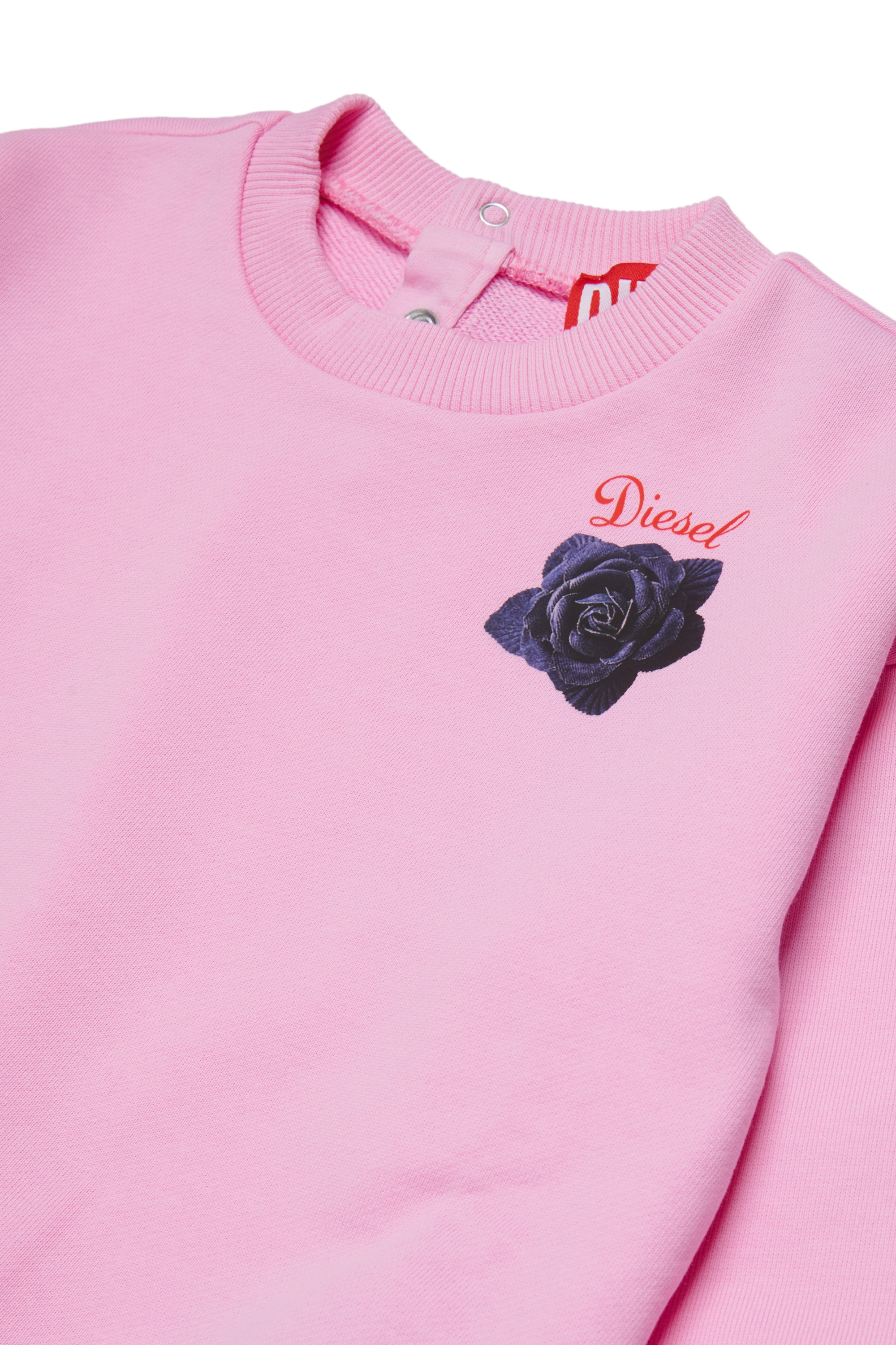 Diesel - SROSEB, Damen Sweatshirt aus Baumwolle mit Rosenprint in Rosa - 3