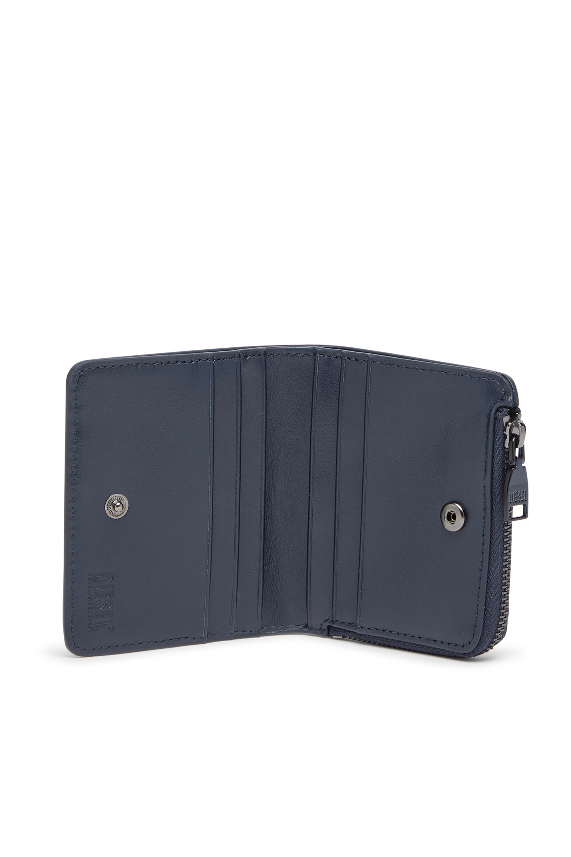 Diesel - HOLI -D BI FOLD ZIP L, Herren Reißverschluss-Kartenetui aus Leder in Blau - 3