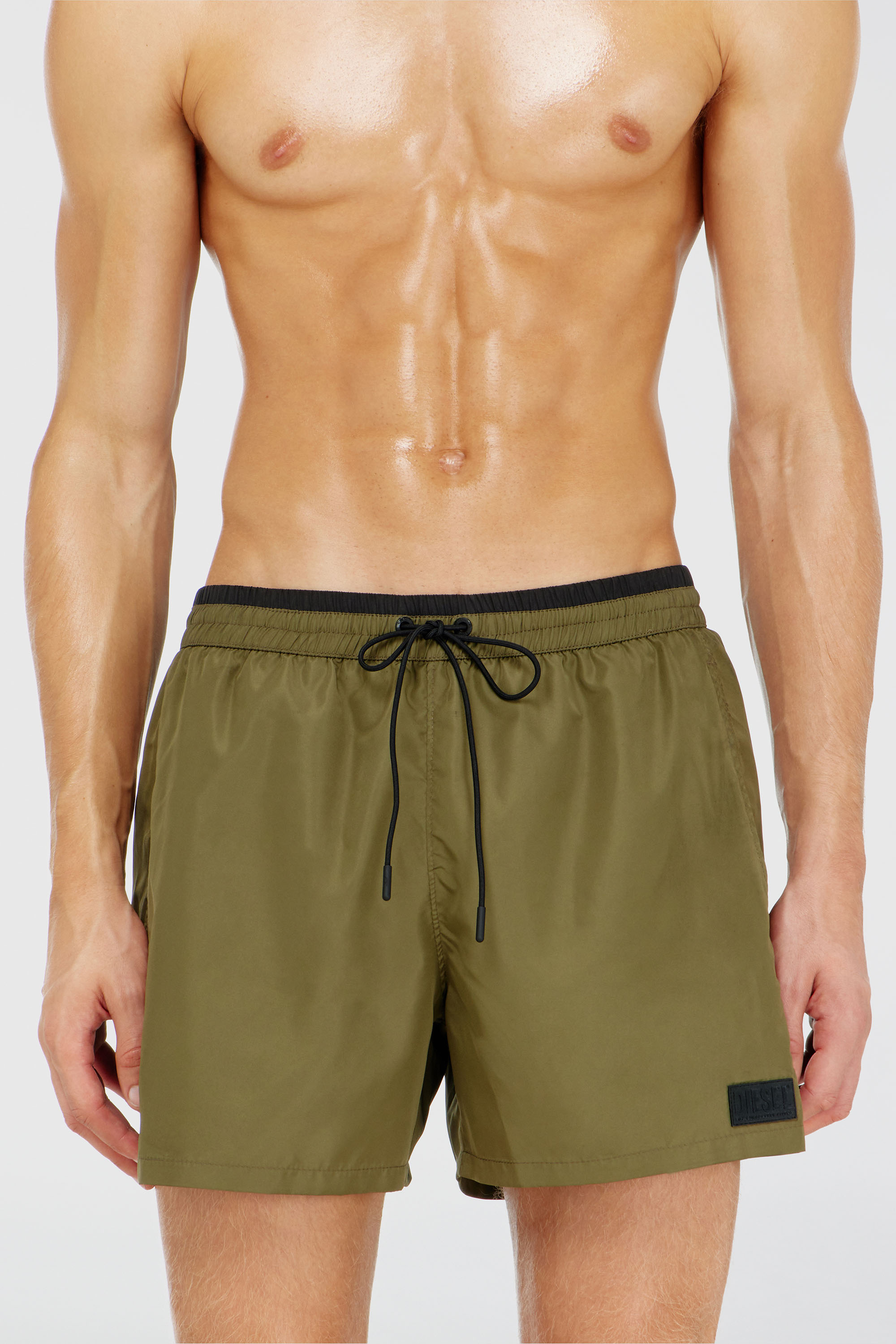 Diesel - JOEL-37-D-CORE, Herren Badeshorts mit kontrastierendem Bundabschluss in Gr&uuml;n - 1