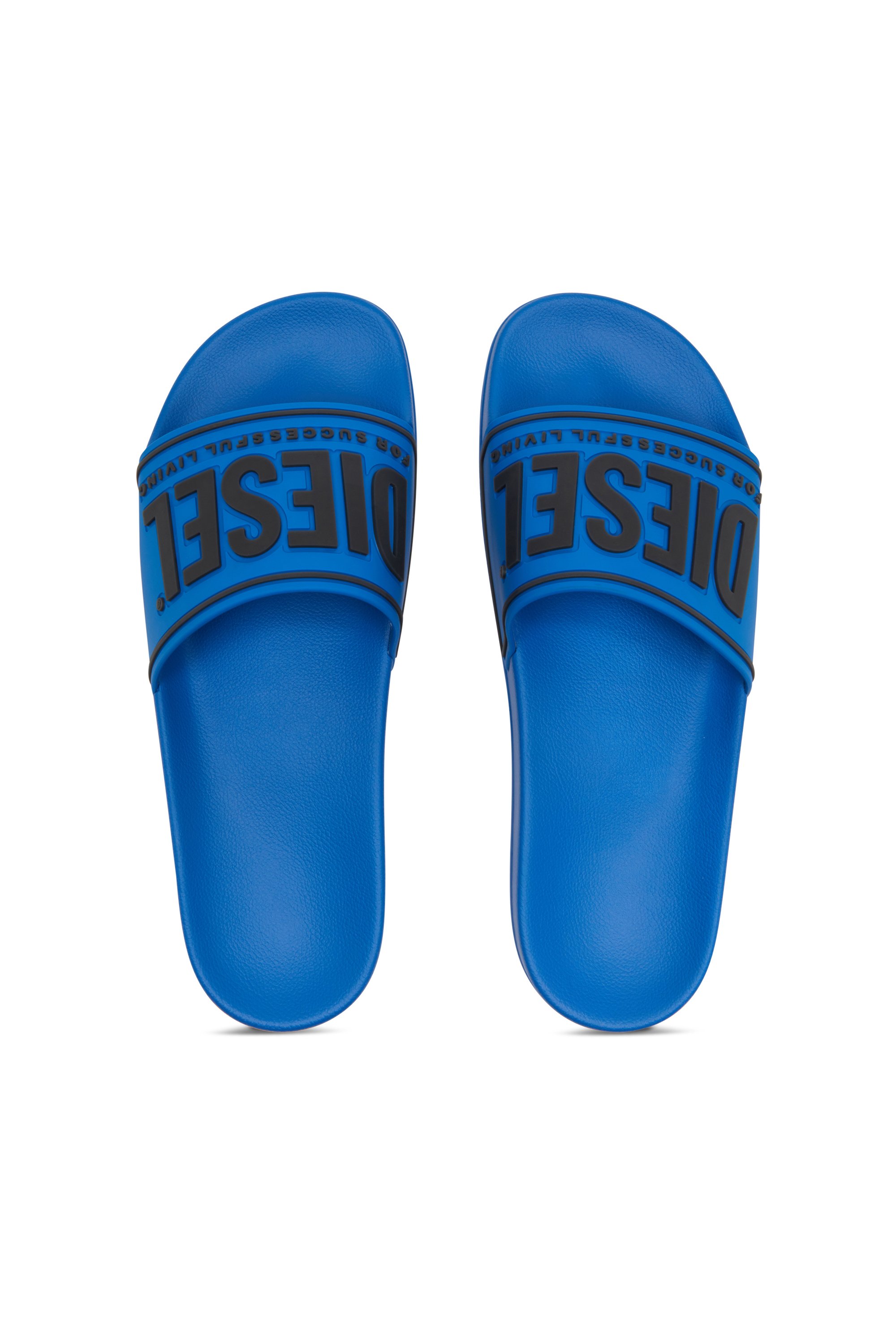 Diesel - SA-MAYEMI CC, Herren Sa-Mayemi-Badeschlappen mit 3D-Logo in Blau/Schwarz - 5