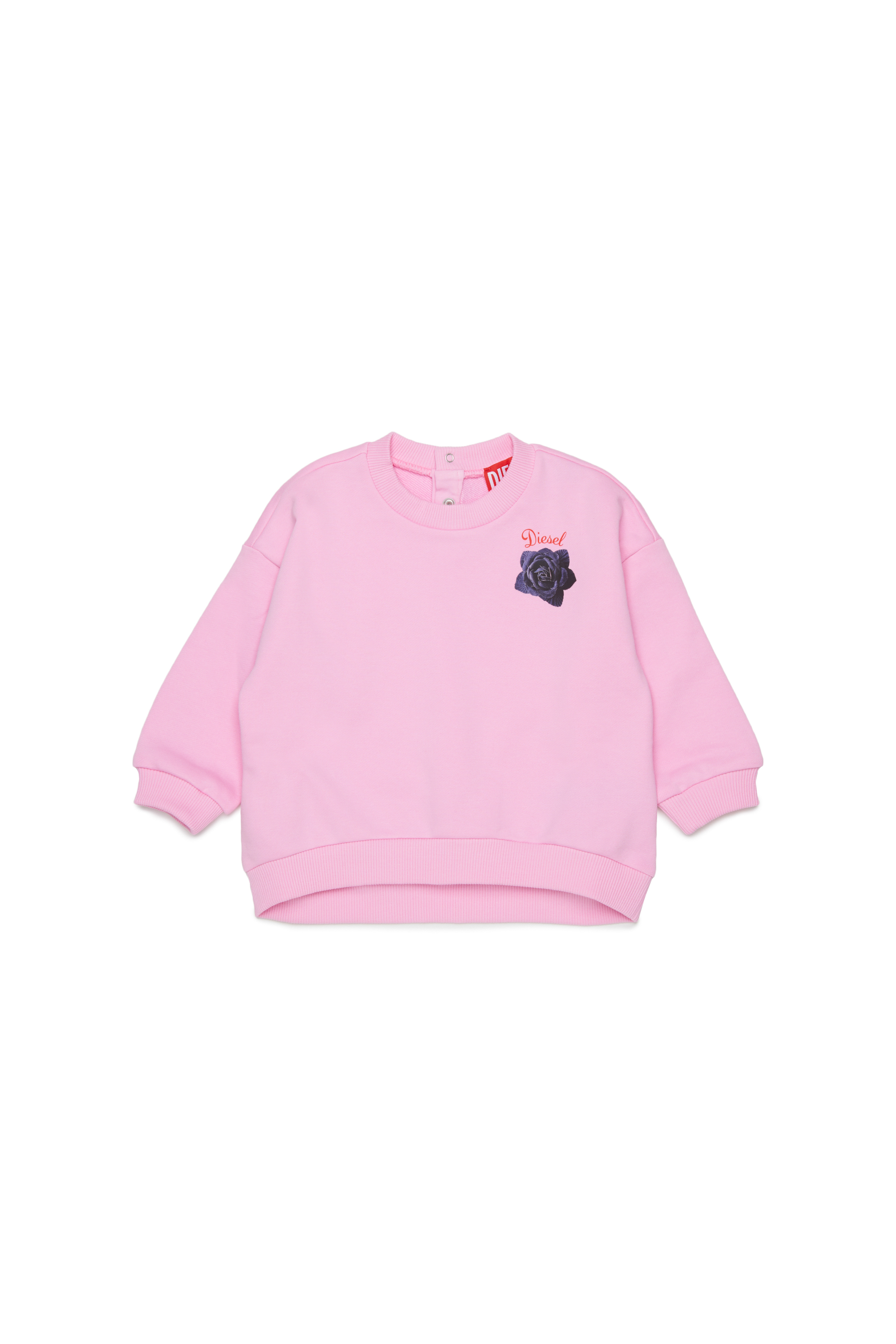 Diesel - SROSEB, Damen Sweatshirt aus Baumwolle mit Rosenprint in Rosa - 1