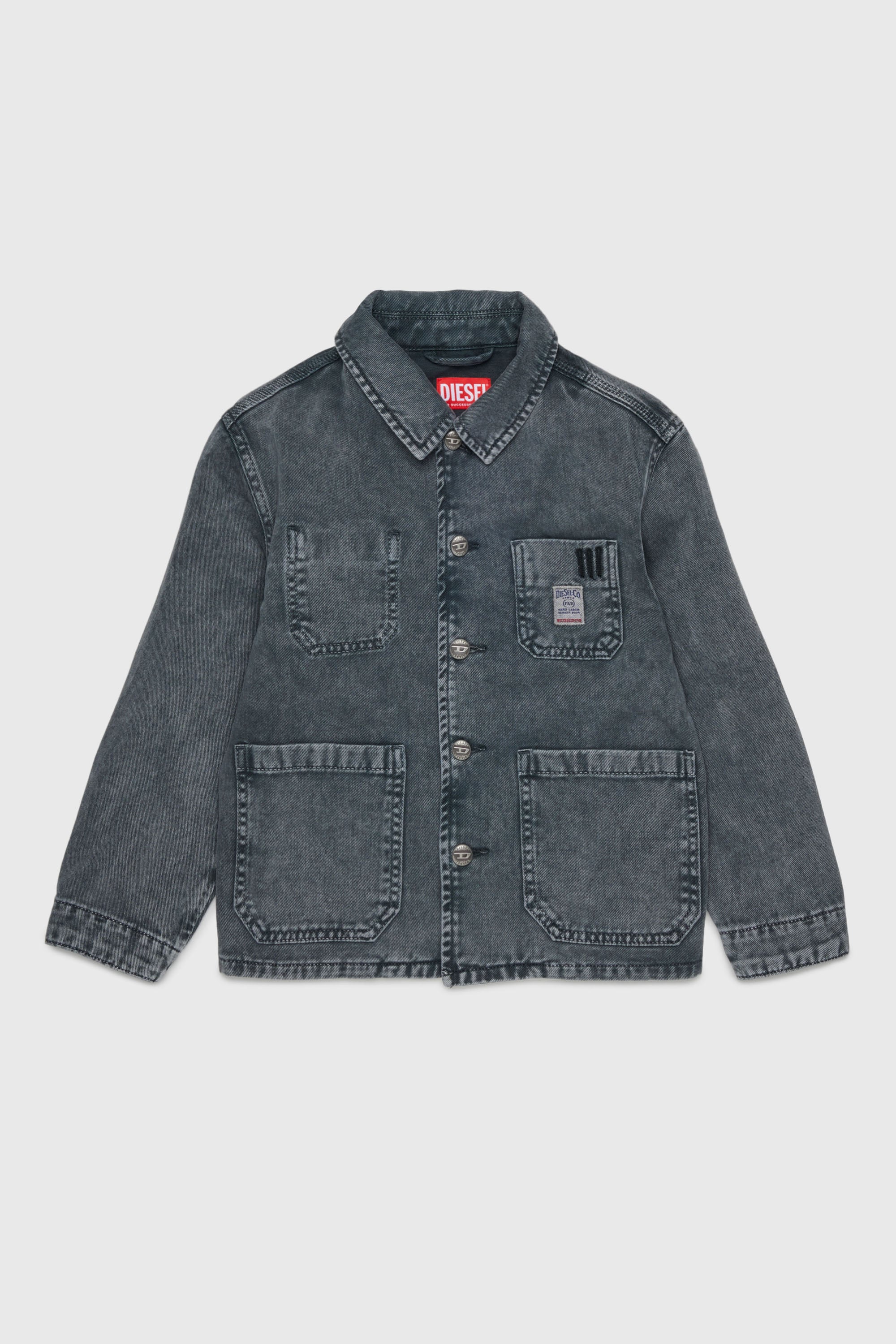 Diesel - JSTACK, Herren Arbeitshemdjacke im Workwear-Stil in Dunkelgrau - 1