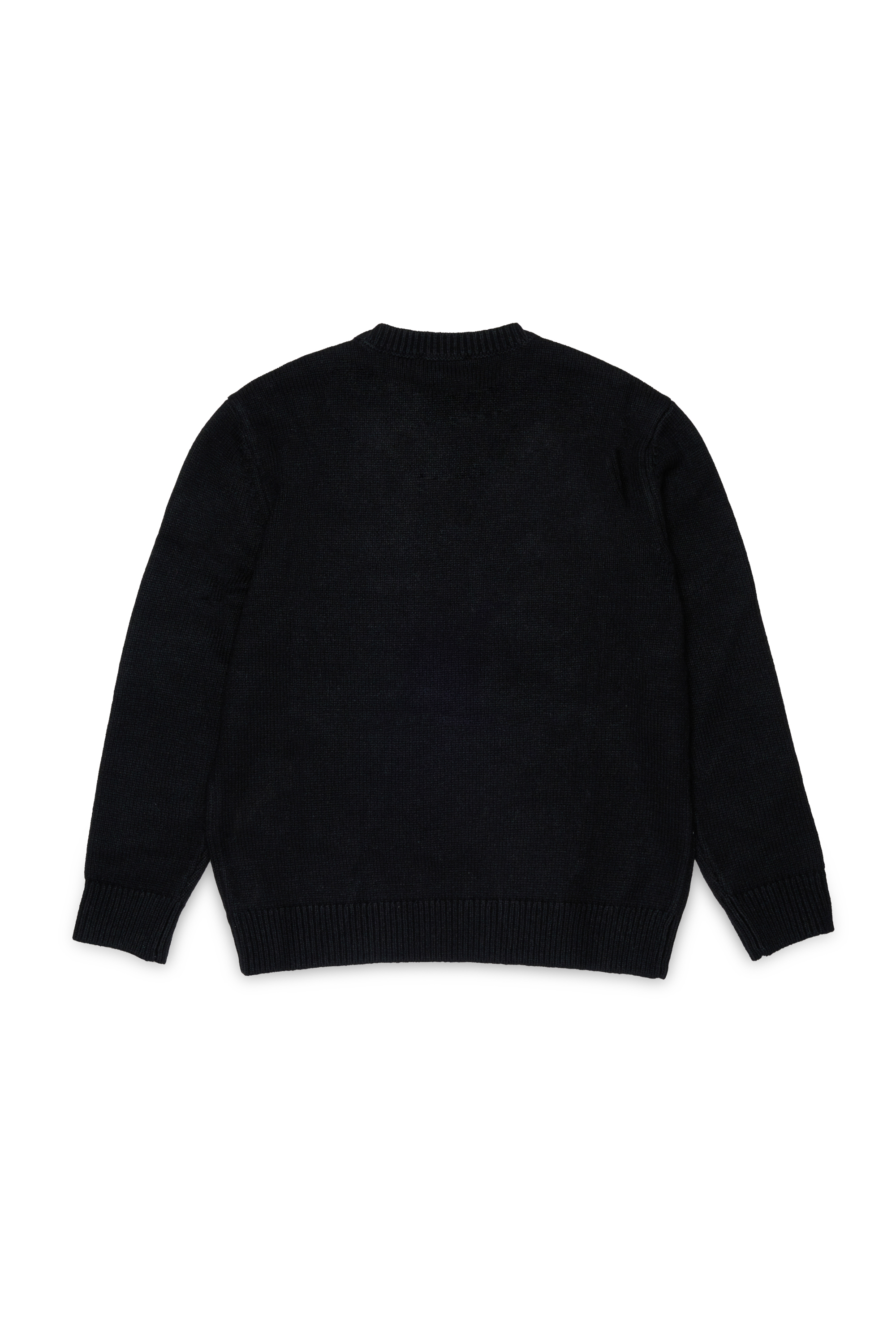 Diesel - KLEDI OVER, Herren Pullover mit Rundhalsausschnitt aus Wollmischung mit Druck in Schwarz - 2