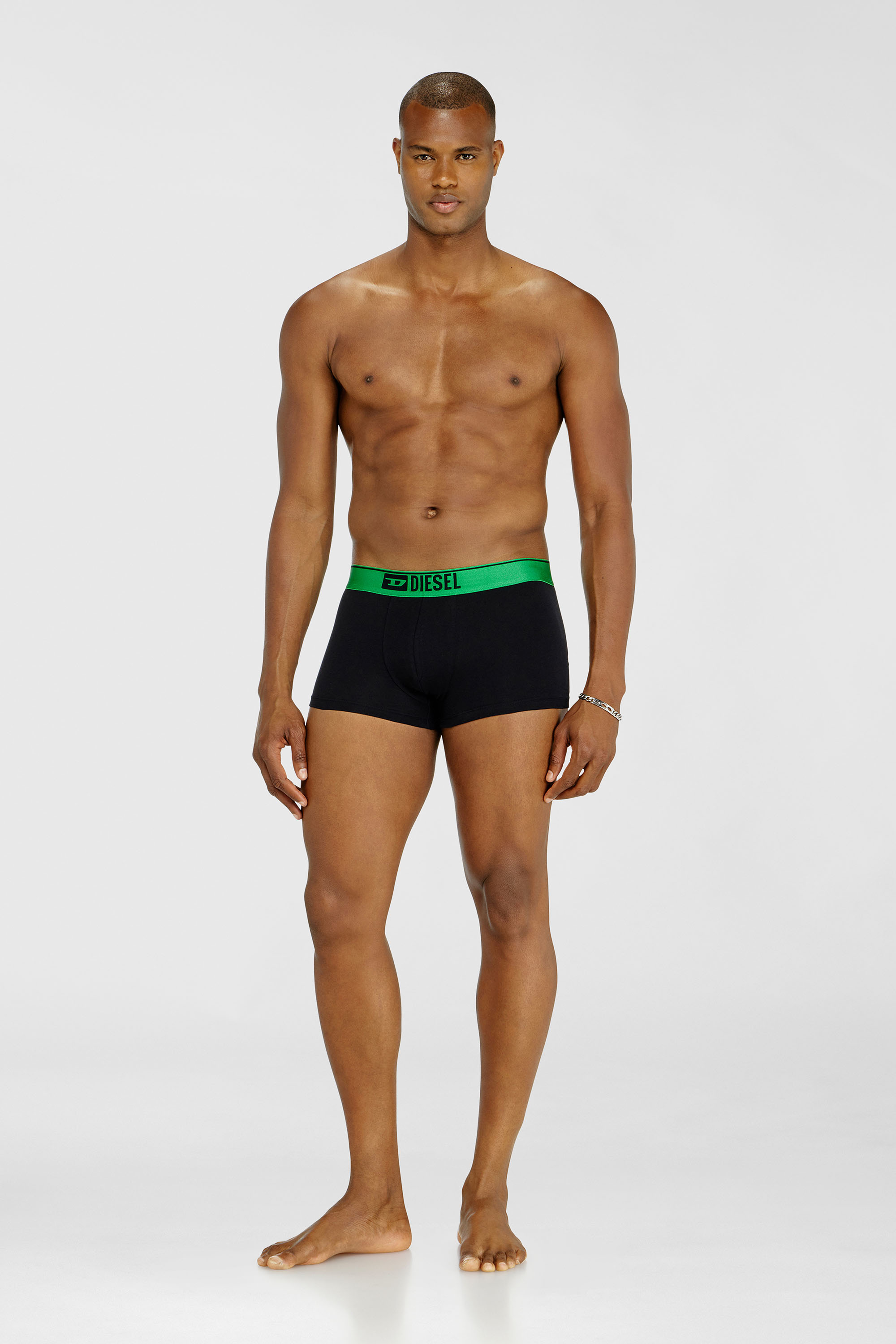 Diesel - DAMIEN-GFT-3PACK, Herren 3er-Pack Boxershorts mit Metallic-Bund in Schwarz - 1