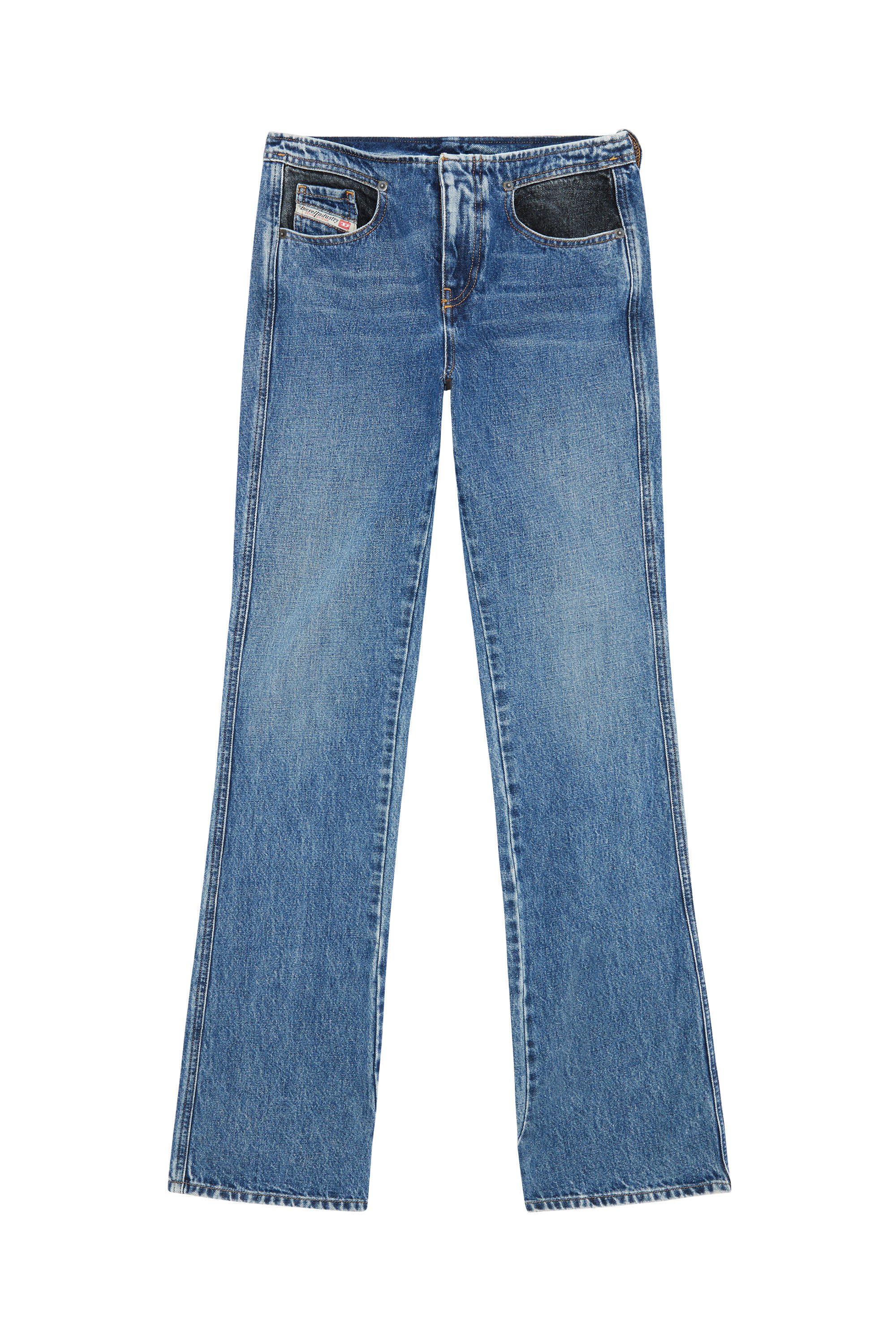 D-Escription 007N6 Bootcut and Flare Jeans, Mittelblau - Jeans
